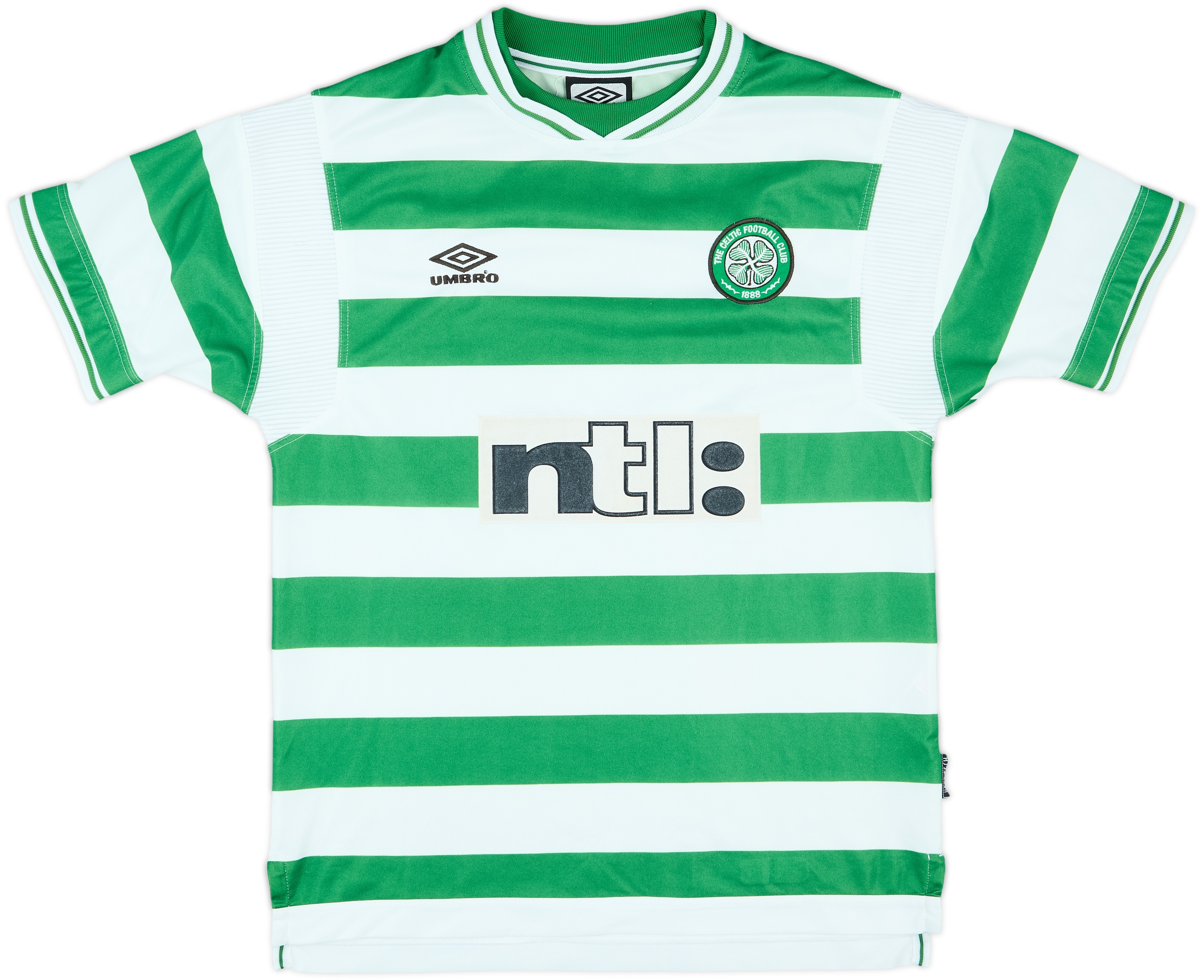 ウェア Celtic 1998/99 Home Uniform #7 LARSSON Celtic FC 1998/99 Home Jersey #7 Larsson UMBRO 2XL Short