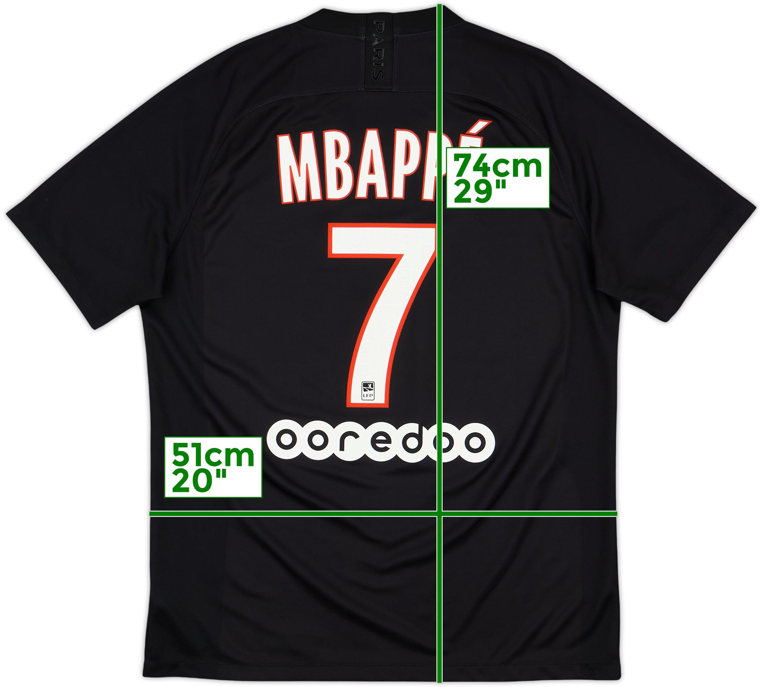 パリ・サンジェルマン MBAPPÉ DRI-FIT シャツ S 2019-20 Paris Saint-Germain Fourth Shirt Mbappe #7 - 7/10 - (L)