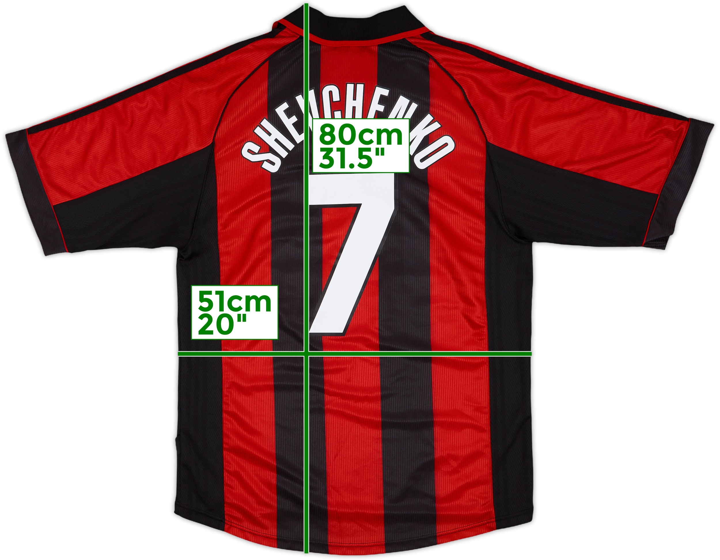 99-00 AC Milan SHEVCHENKO 7番　adidas  2XO 1998-00 AC Milan Home Shirt Shevchenko #7 - 9⁄10 - (M)
