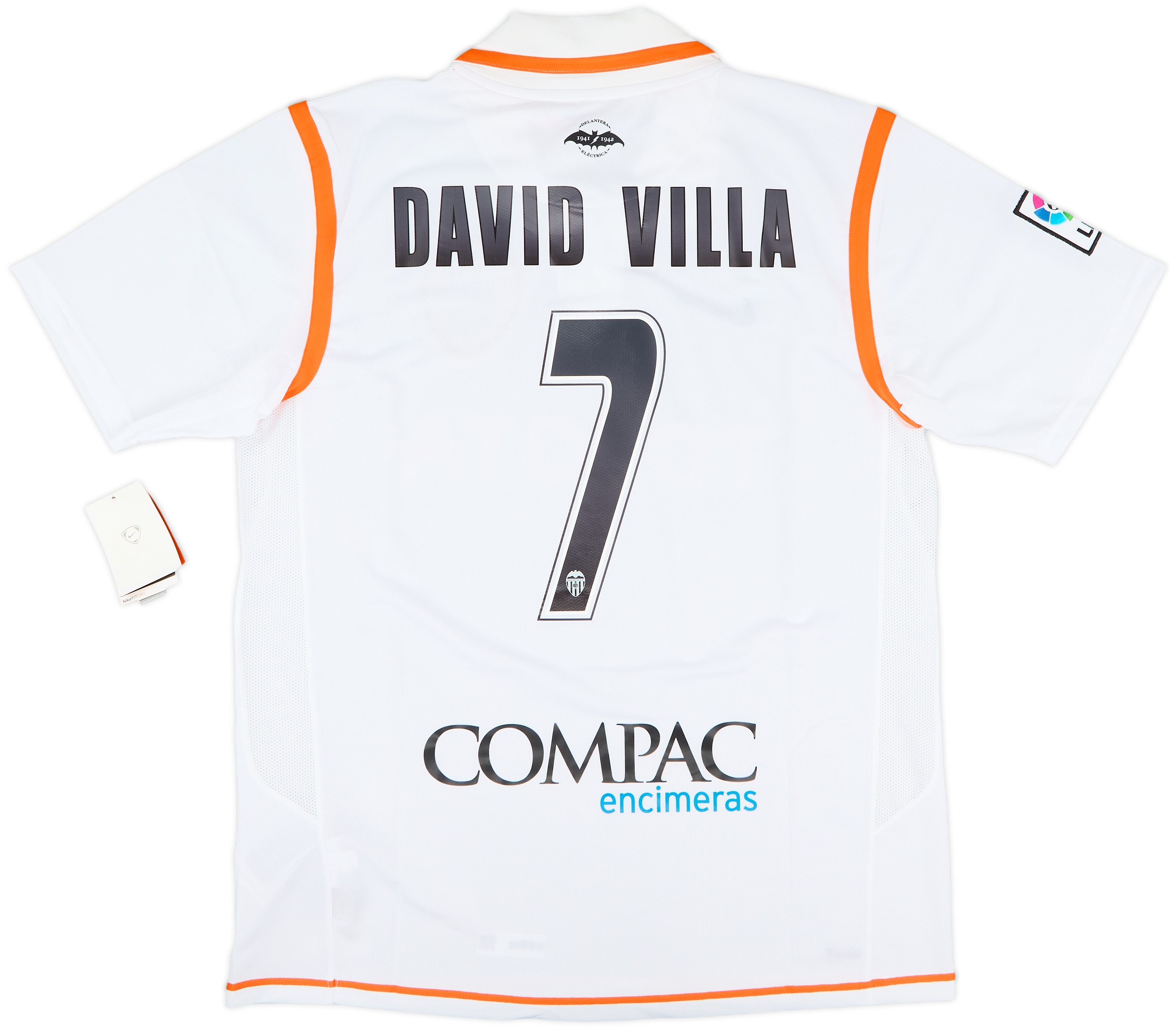 Valencia DAVID VILLA シャツ 7番 2007-08 Valencia Home Shirt David Villa #7 (L)