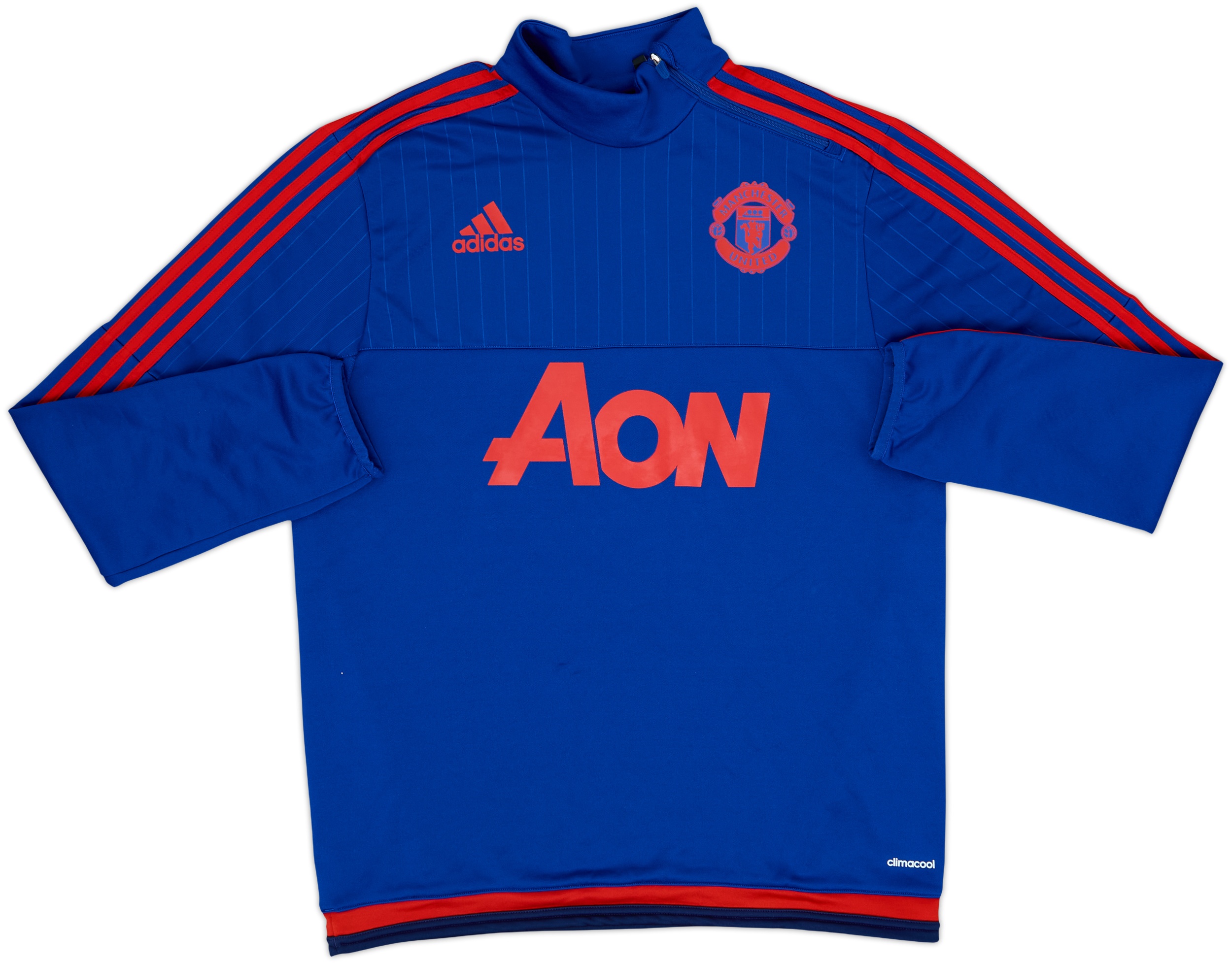 2015-16 Manchester United adidas 1/4 Zip Drill Top - 9/10 - (L)