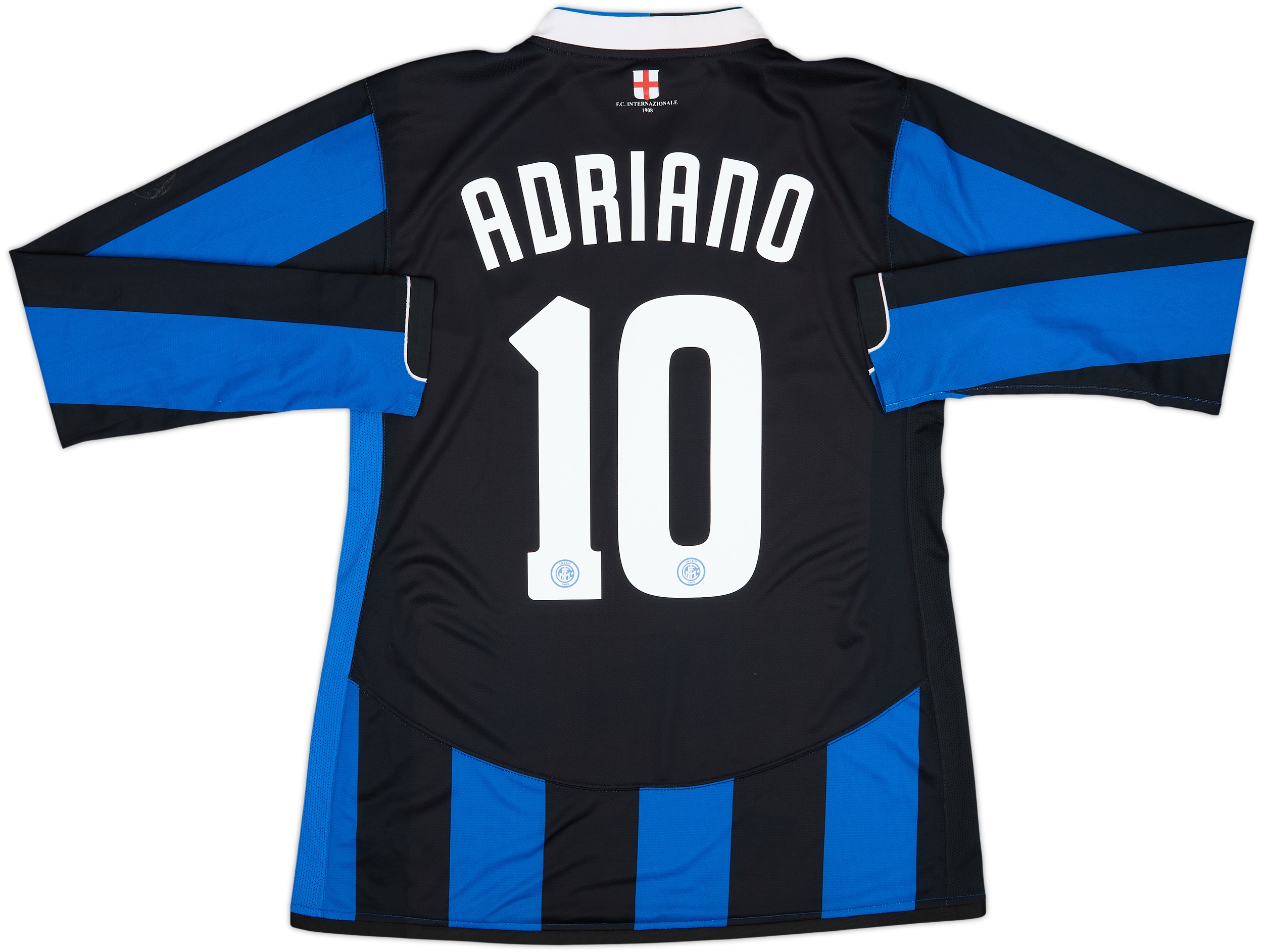 2006-07 Inter Milan Player Issue Home L/S Shirt Adriano #10 - 6/10