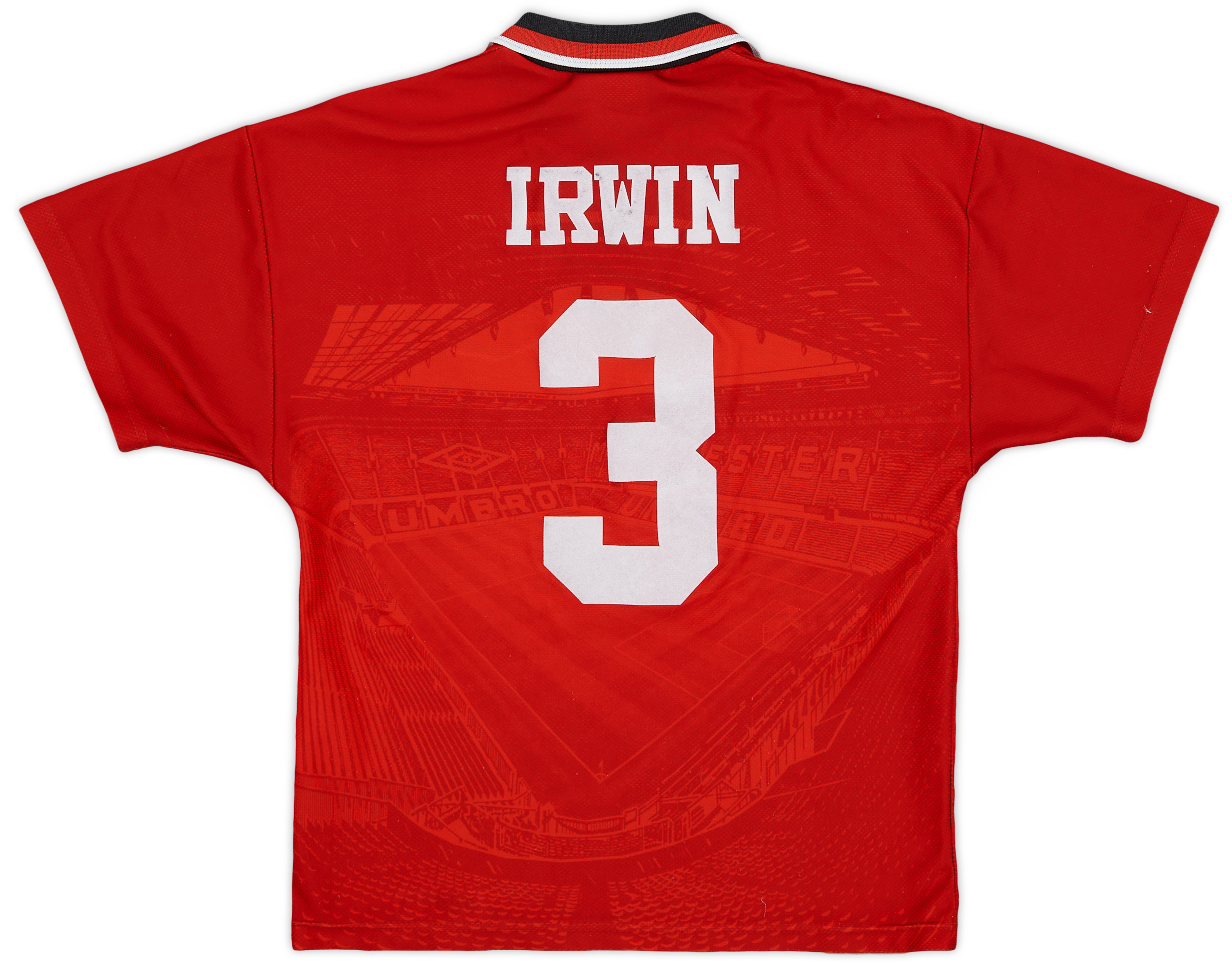 1994-96 Manchester United Home Shirt Irwin #3 - 7/10 - (L.Boys)