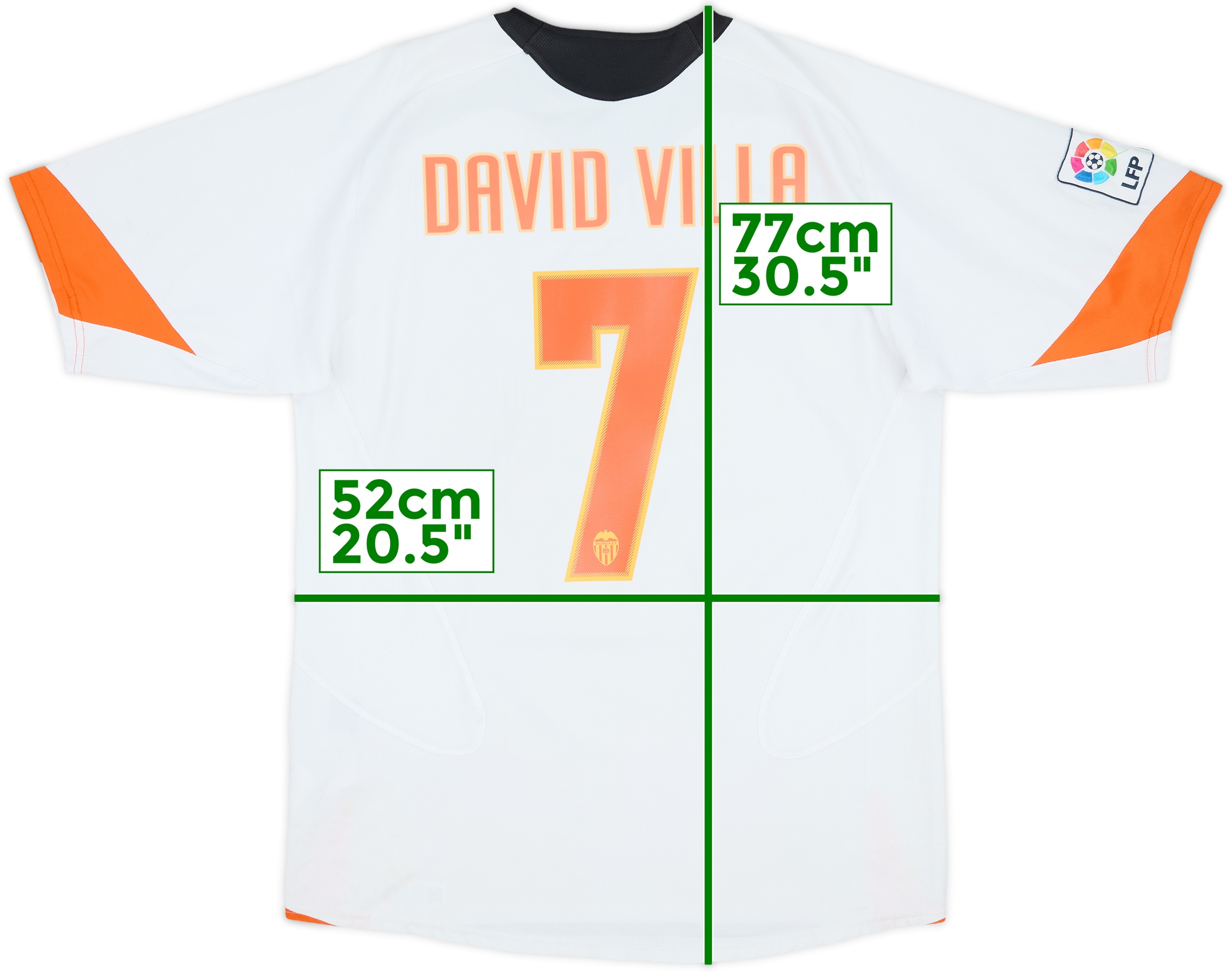 Valencia DAVID VILLA シャツ 7番 2005-06 Valencia Home Shirt David Villa #7 - 6/10 - (M)