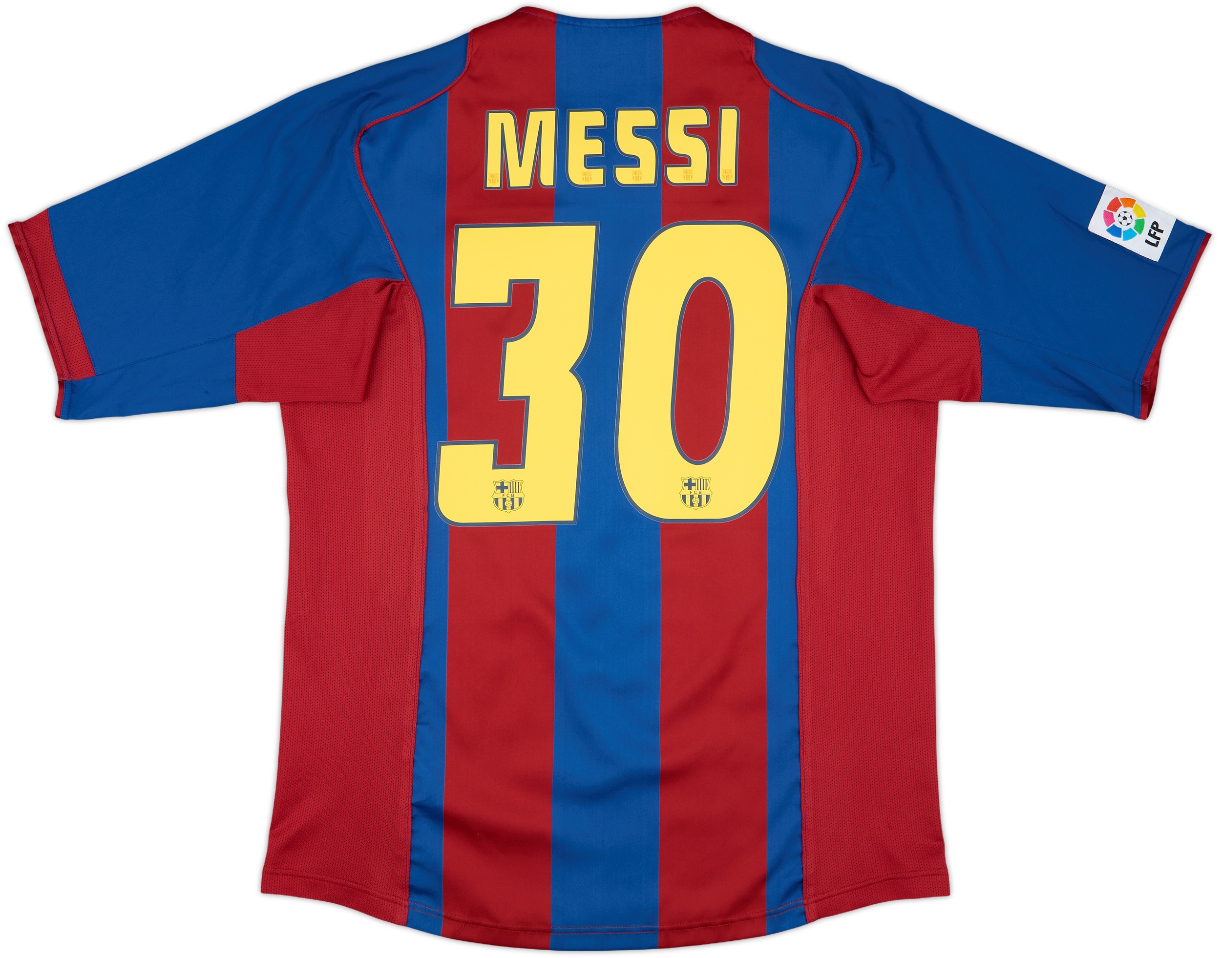 新品 バルセロナ メッシ MESSI 長袖 シャツ 30番 2004-05 Barcelona Home Shirt Messi #30 - 8/10 - (L)