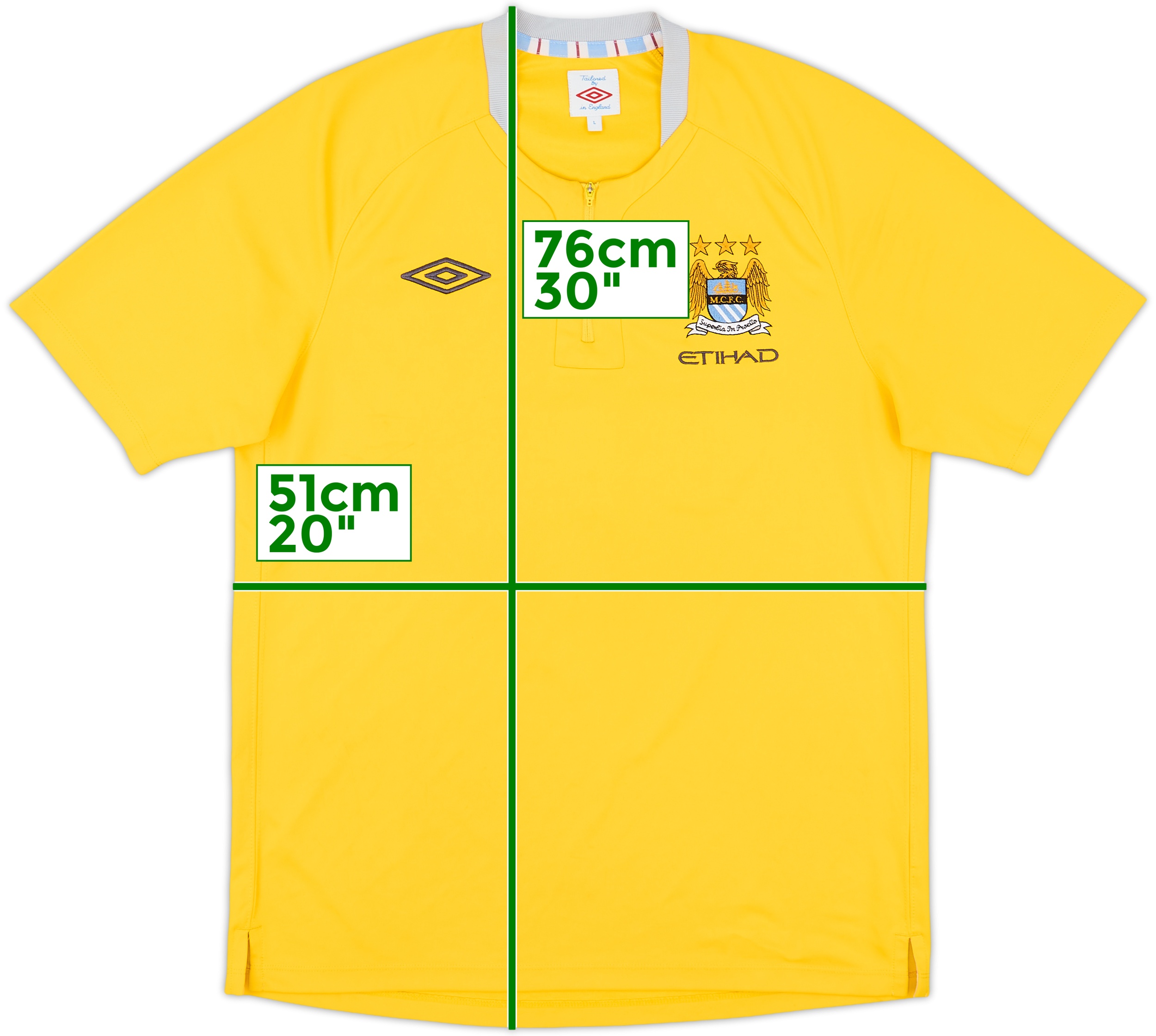 2010-11 Manchester City Umbro 1/4 Zip Training Shirt - 8/10