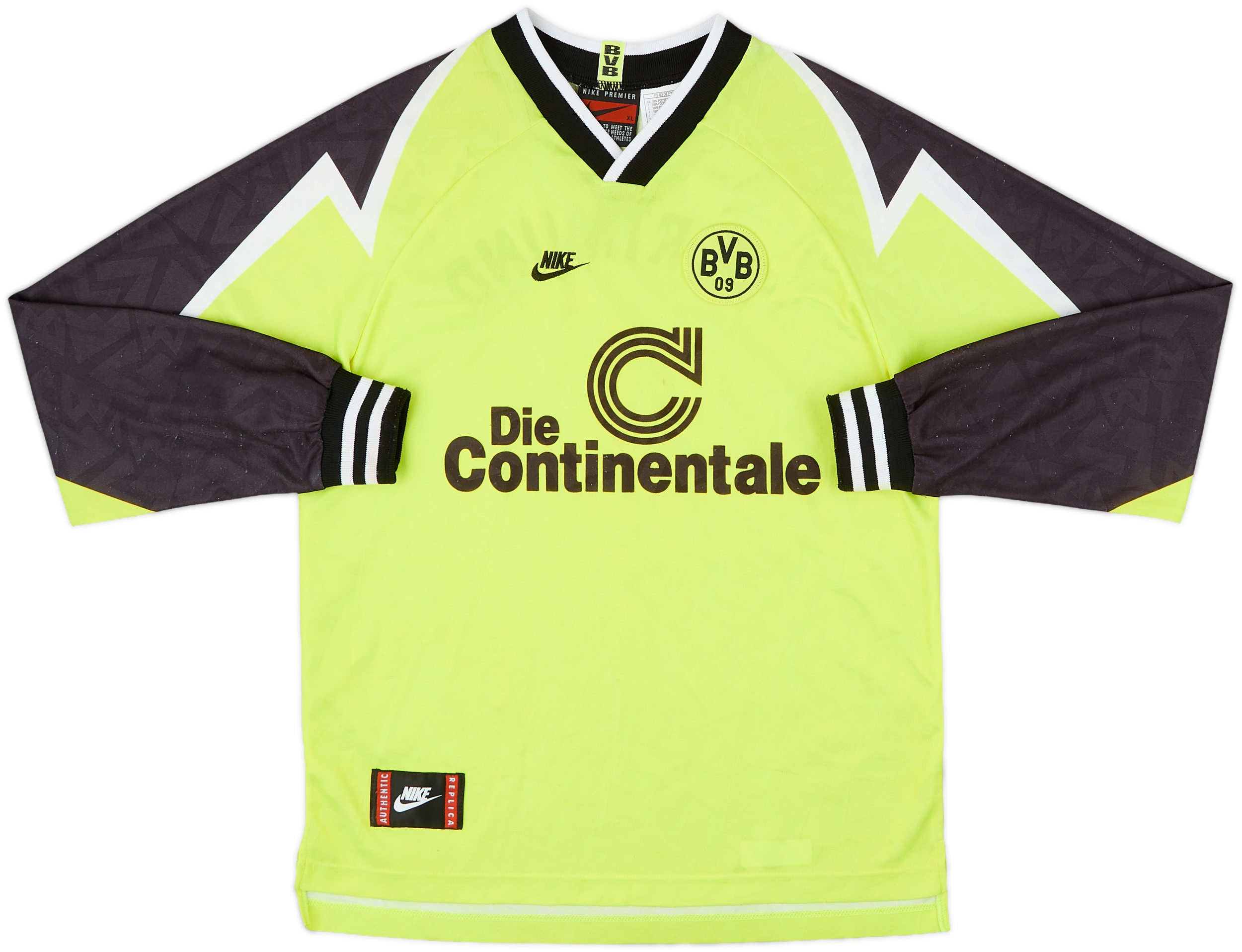 1995-96 Borussia Dortmund Home L/S Shirt - 7/10 - (XL.Boys)