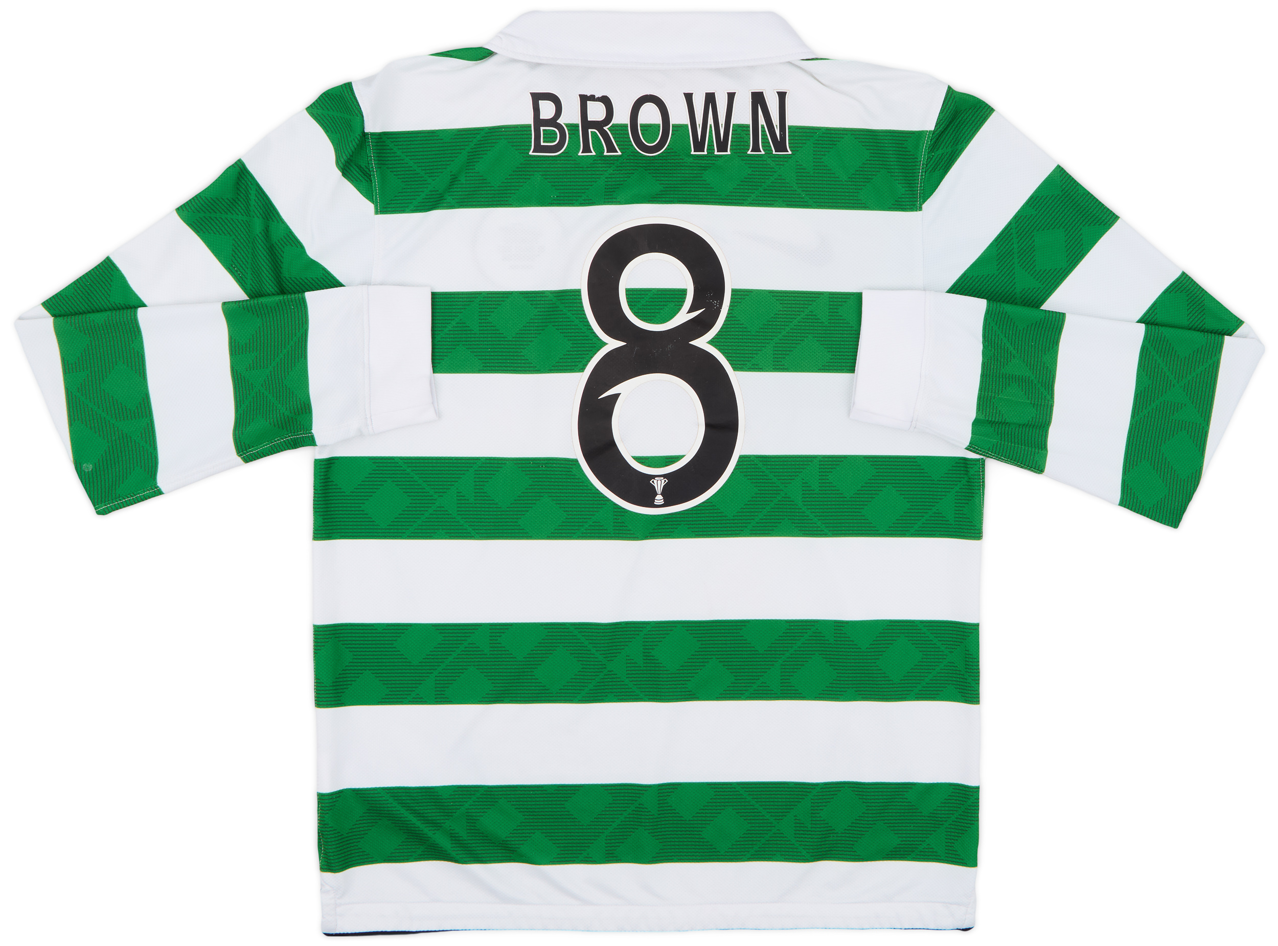 2010-12 Celtic Home L/S Shirt Brown #8 - 5/10 - (M)