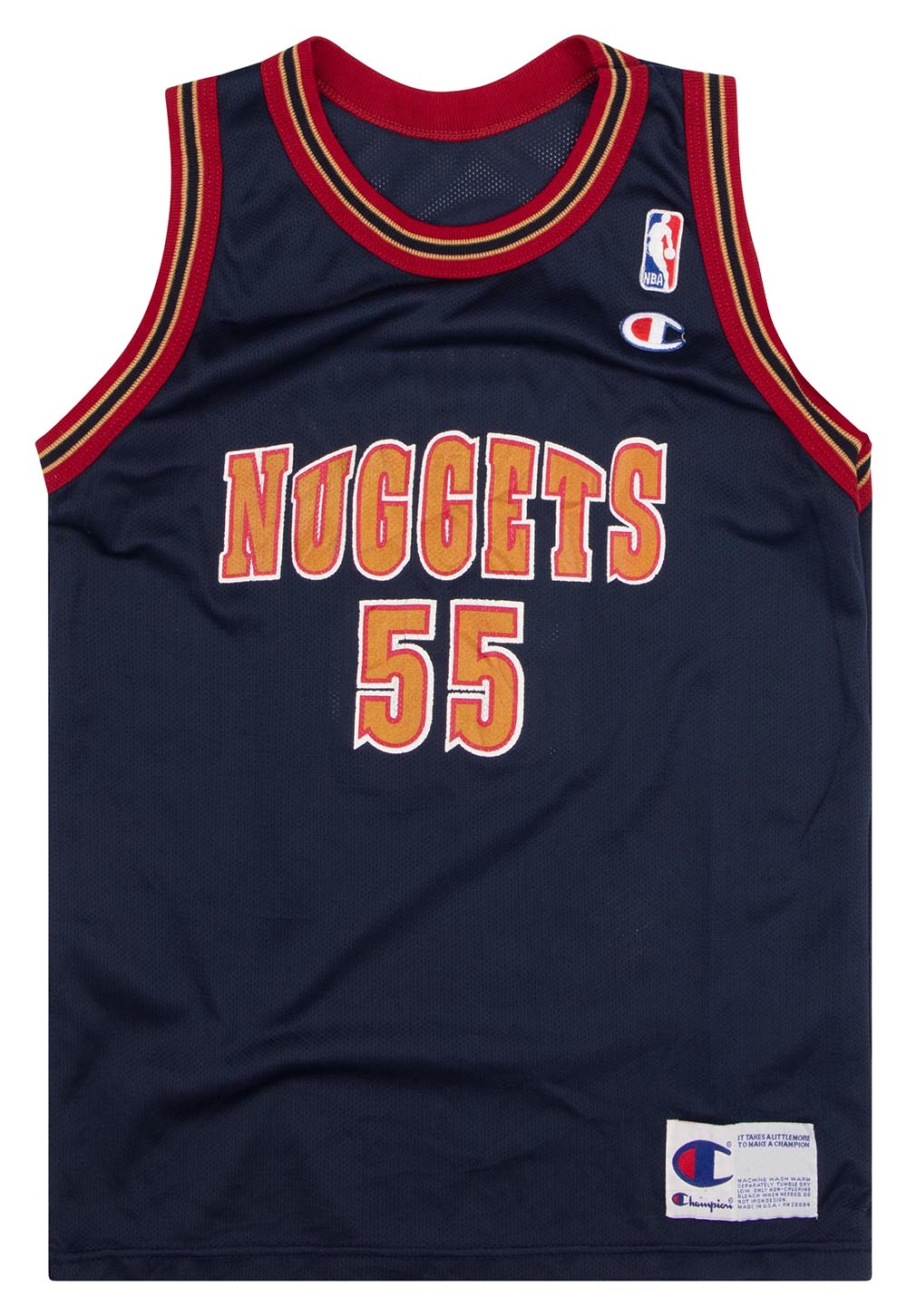古典 1995-96 Denver Y (Away) Jersey Champion #55 Mutombo Nuggets 記念ユニフォーム