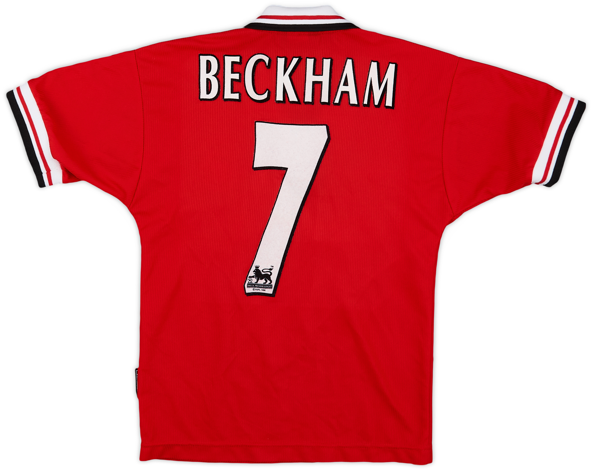 1998-00 Manchester United Home Shirt Beckham #7 - 9/10 - (S.Boys)