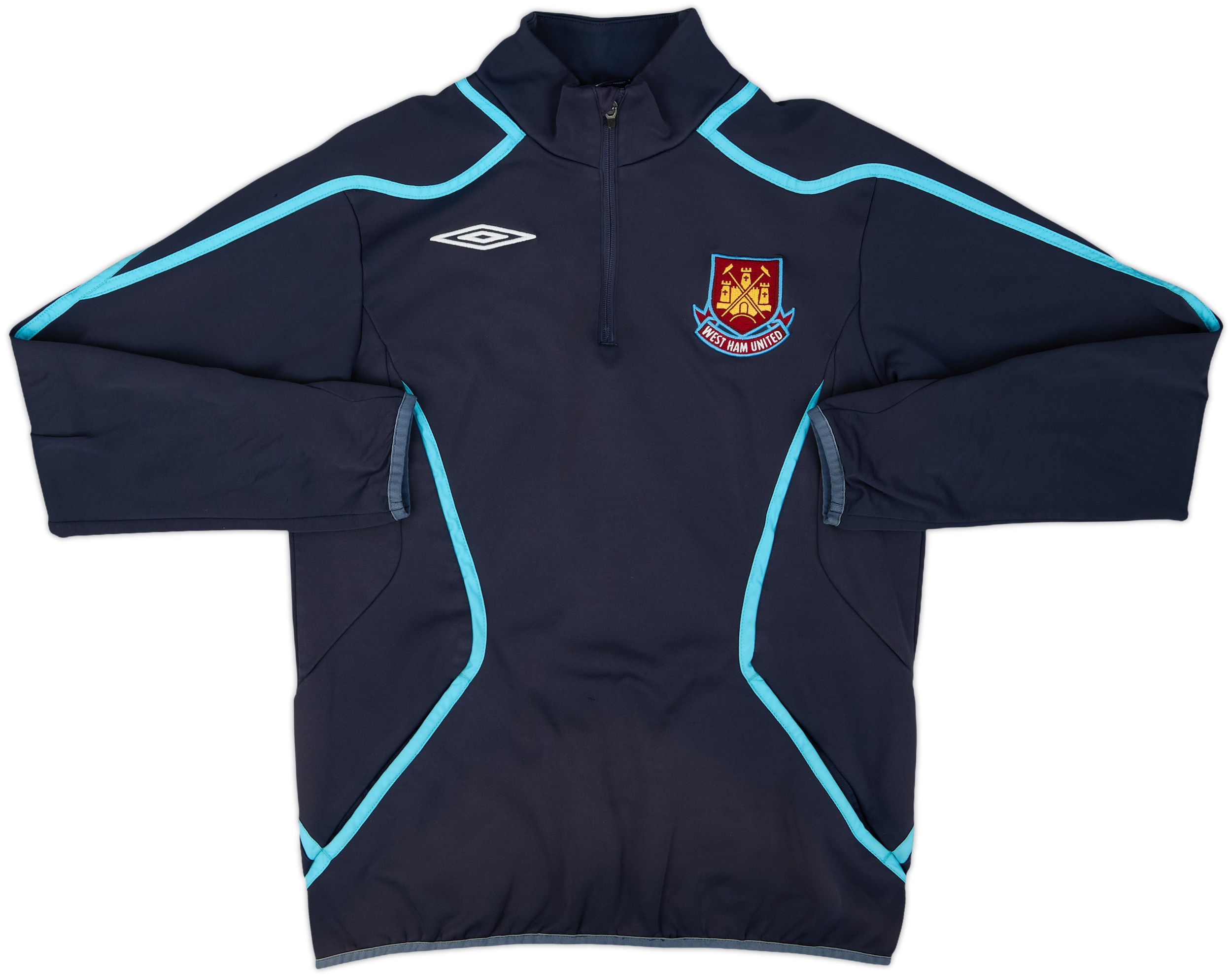 2007-08 West Ham Umbro 1/4 Zip Drill Top - 8/10 - (S)