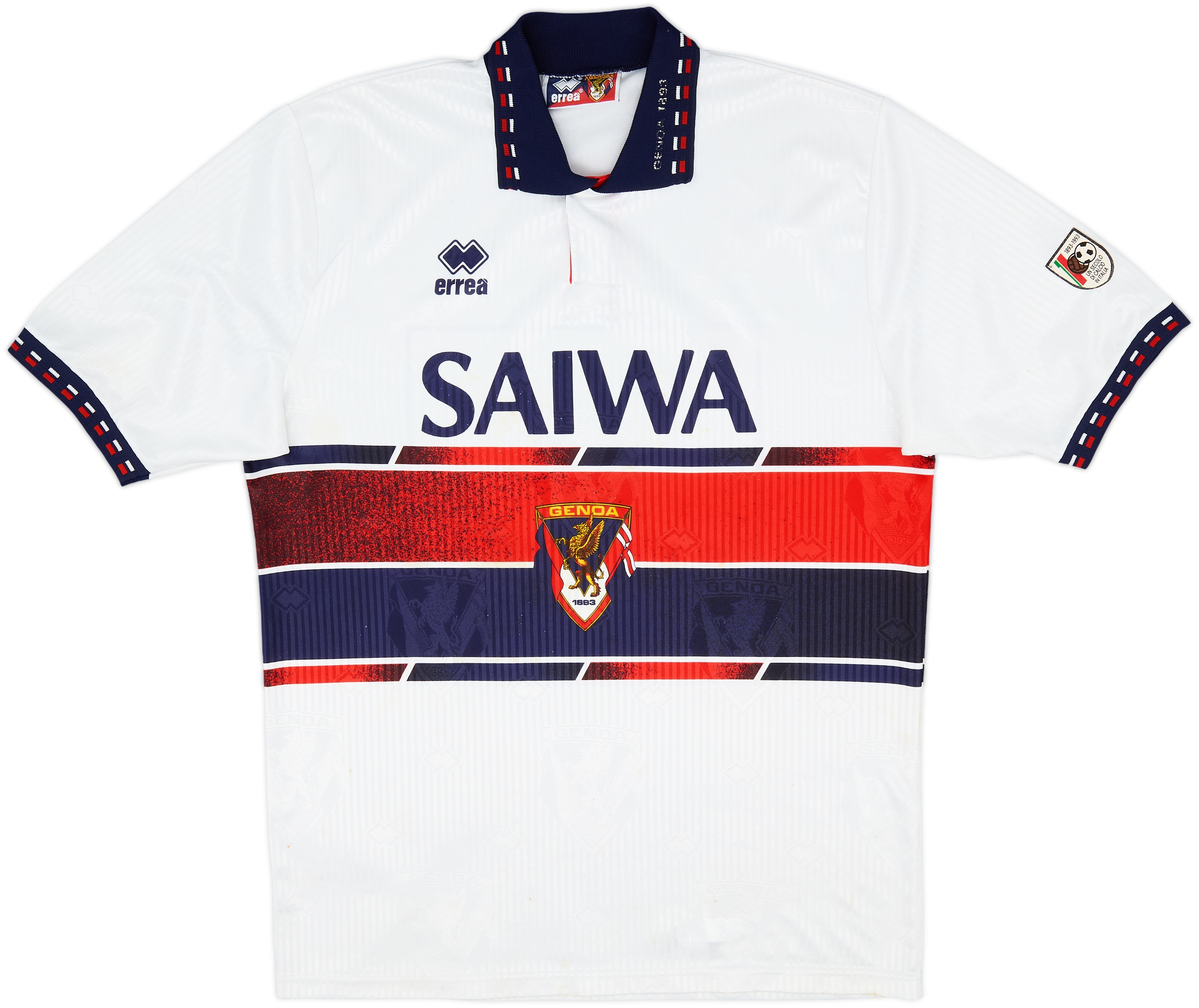 1993 GENOA CFC Centenary Jersey（100周年） 1992-93 Genoa Away Shirt - 6/10 - (L)