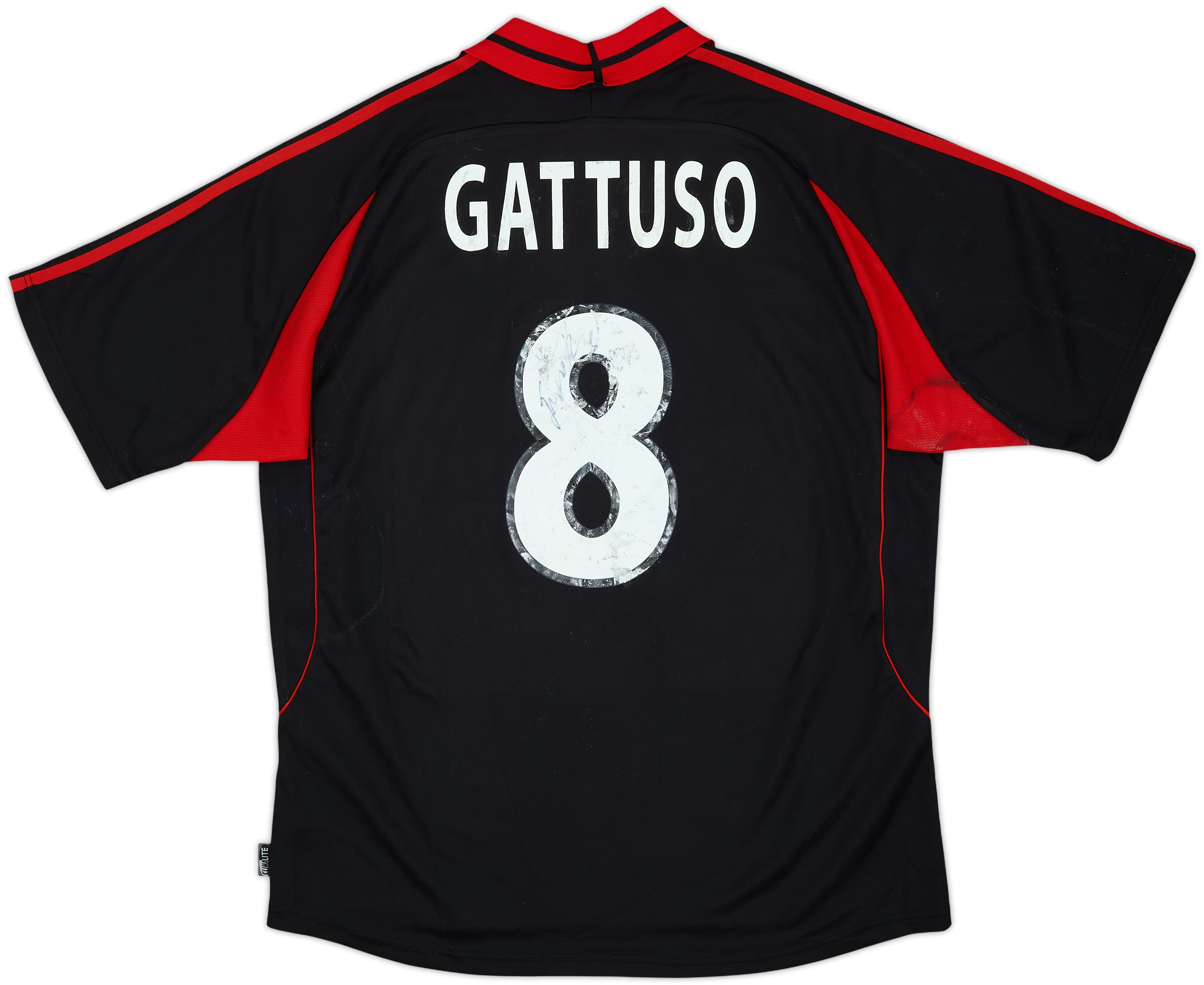 2000-01 シャツ　ACミラン　インテル セリエA 8 正規品　Gattuso AC (XL) - 5/10 - #8 Gattuso Shirt Third Signed Milan ウェア