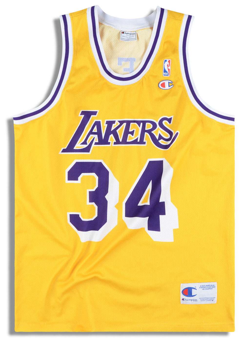1996-99 LA Lakers O'Neal #34 Champion Jersey (Home) S 1996-99 LA Lakers O'Neal #34 Champion Jersey (Home) S