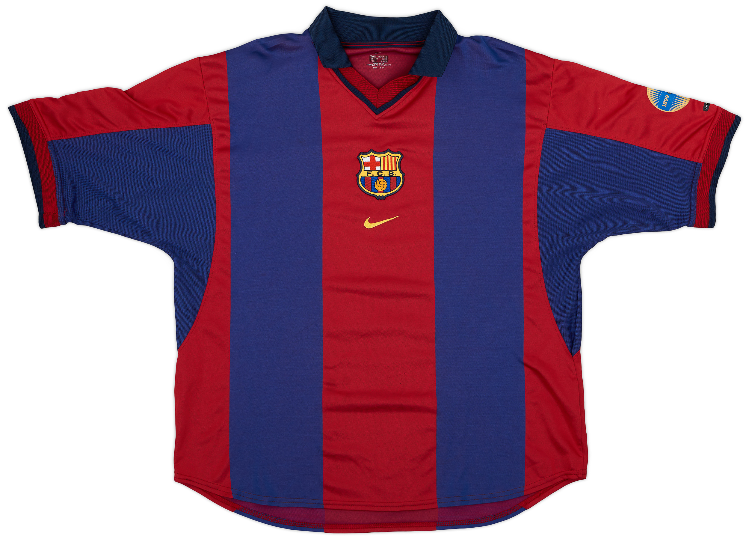 2000-01 Barcelona Home Shirt Rivaldo #10 - 6/10 - (XL)