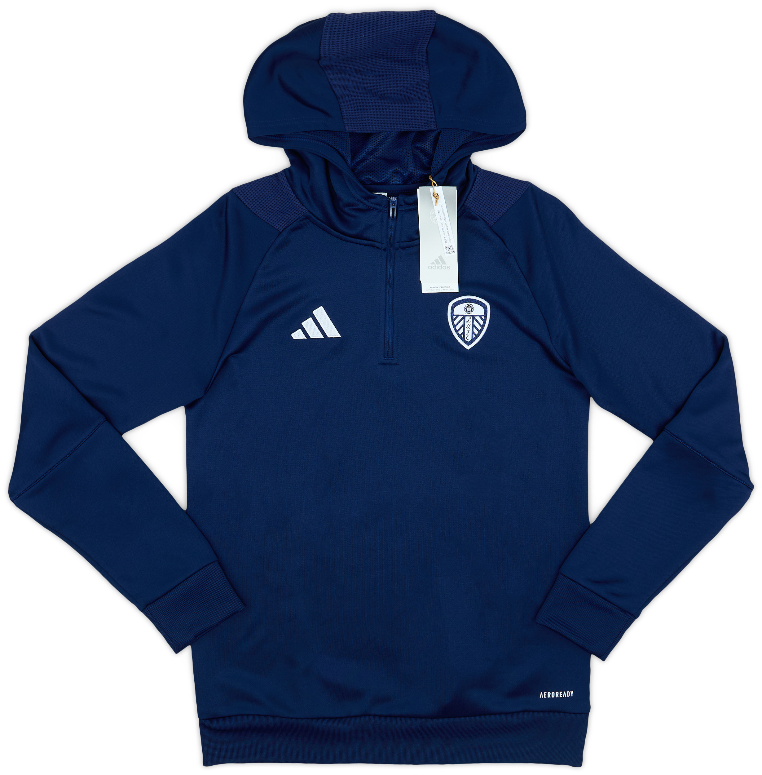 2023-24 Leeds United adidas 1/4 Zip Hooded Top (KIDS)