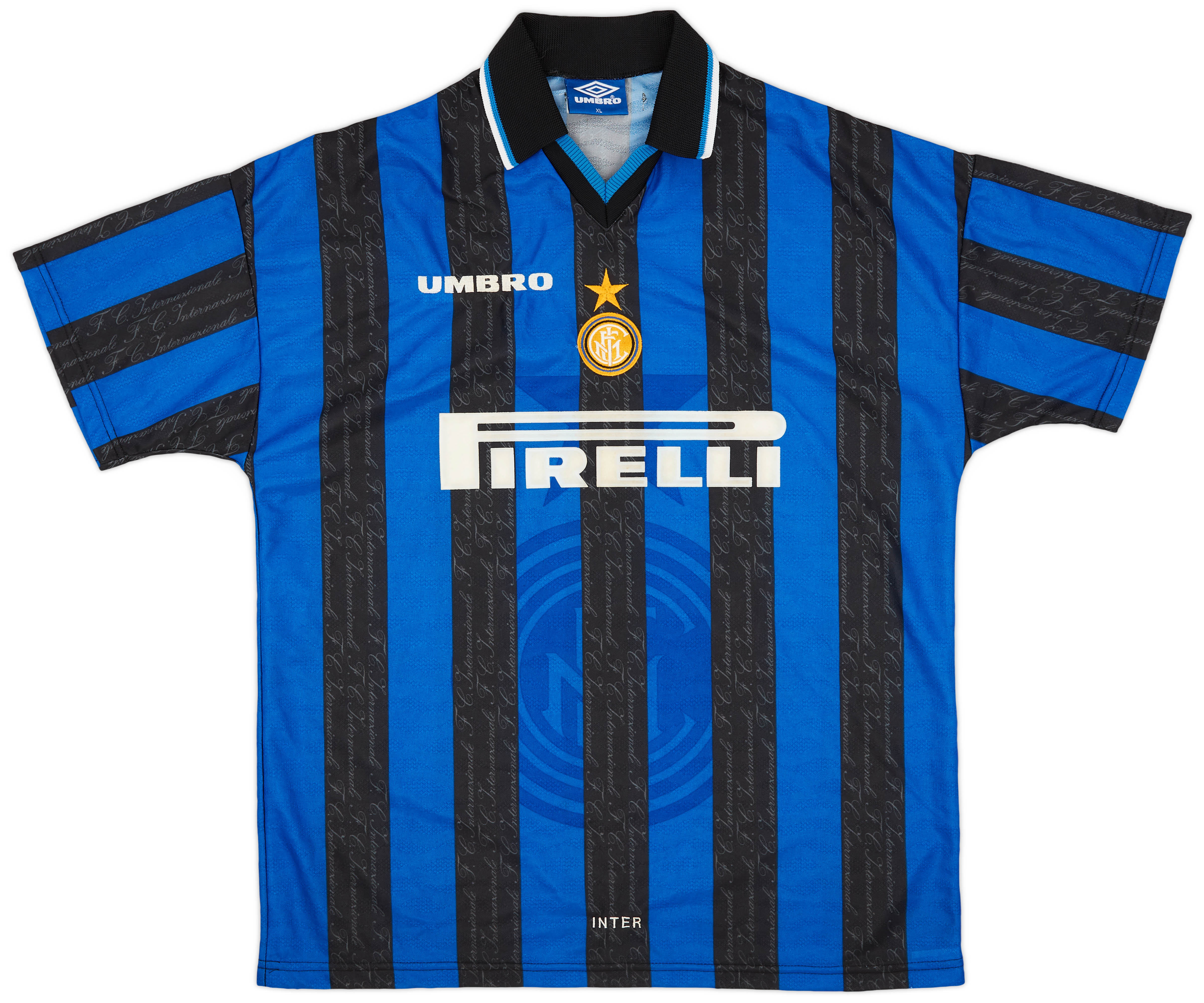 人気ブランドを 1997-98 (XL) - 8/10 - #10 Ronaldo Shirt Home Milan Inter トップス