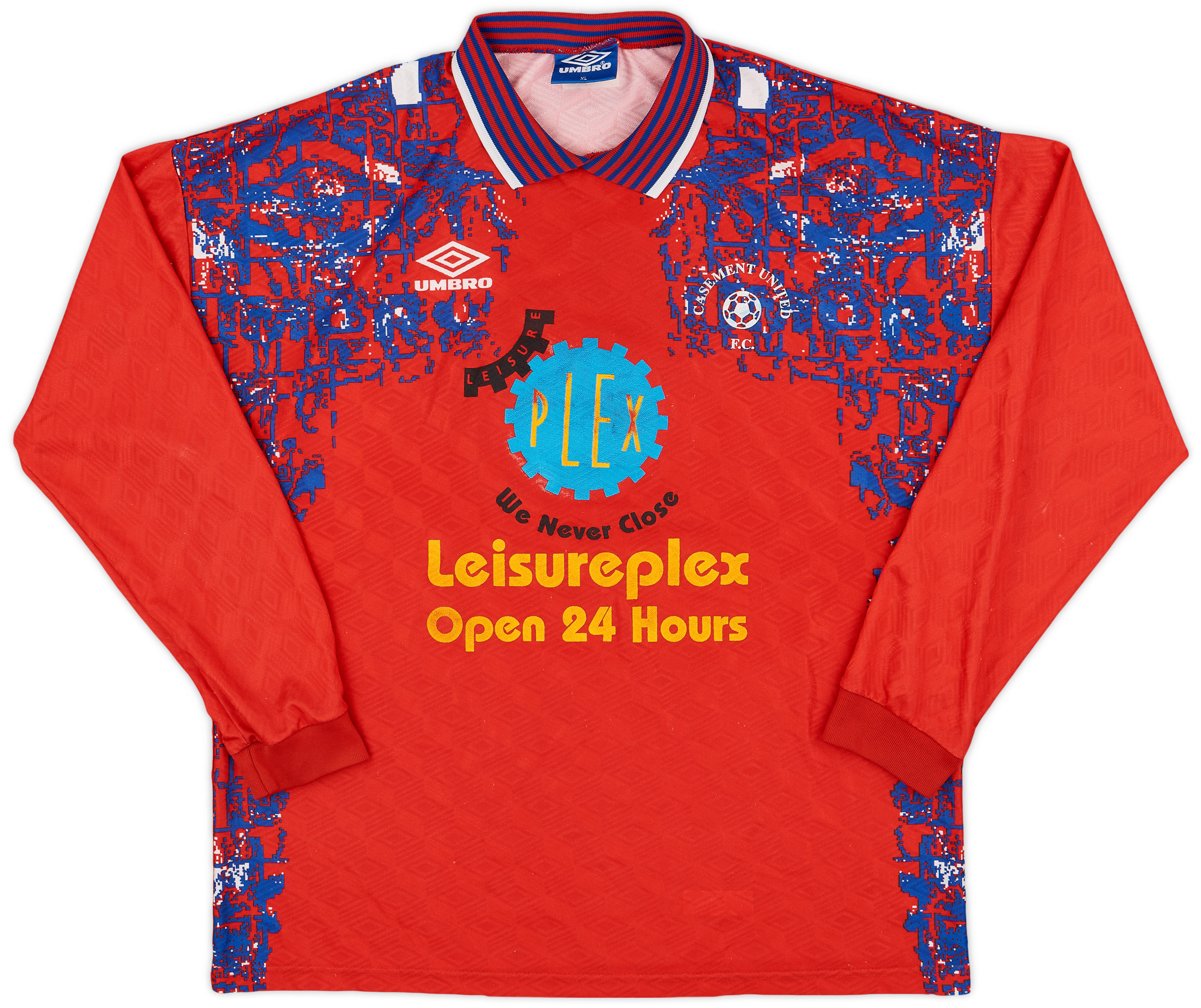 1990s Umbro Template L/S Shirt (Casement United) #5 - 8/10 - (XL)