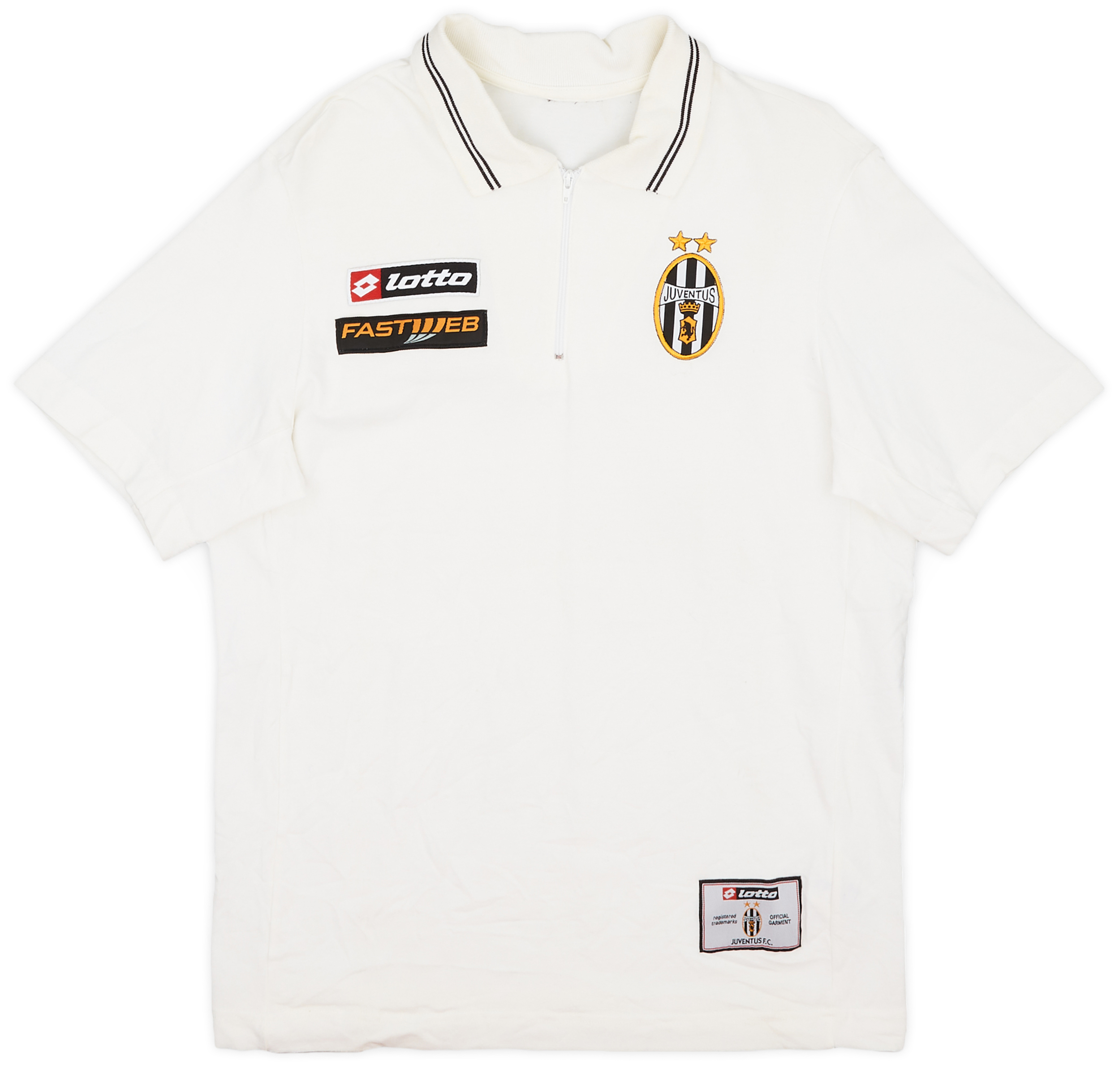 2001-02 Juventus Lotto 1/4 Zip Polo Shirt - 9/10 - (M)