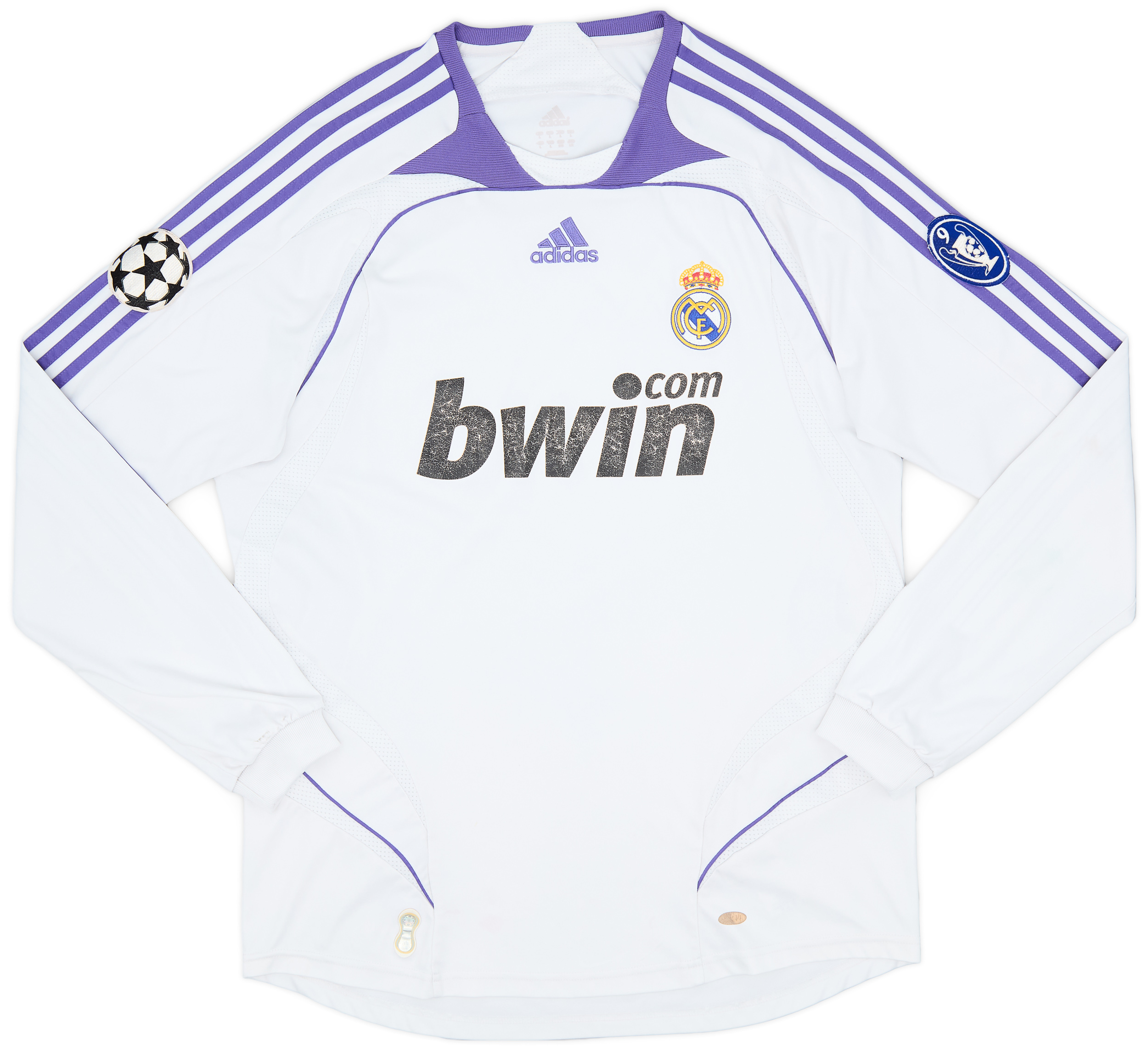 2007-08 Real Madrid Home L/S Shirt - 5/10 - (L)