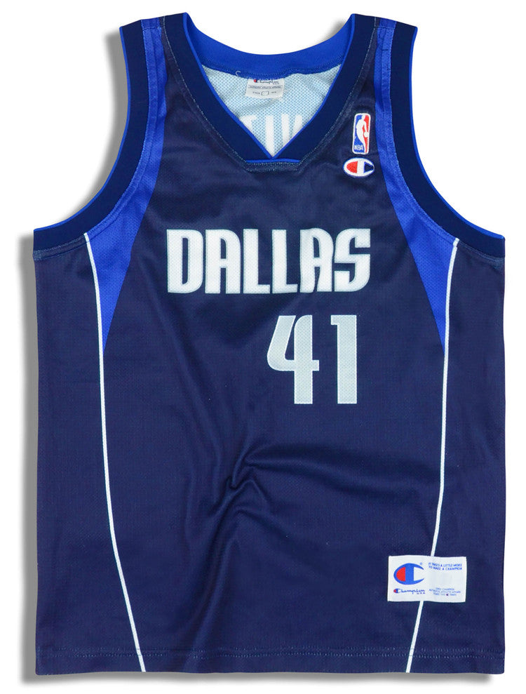 2001-10 Dallas Mavericks Nowitzki #41 Champion Jersey (Away) M