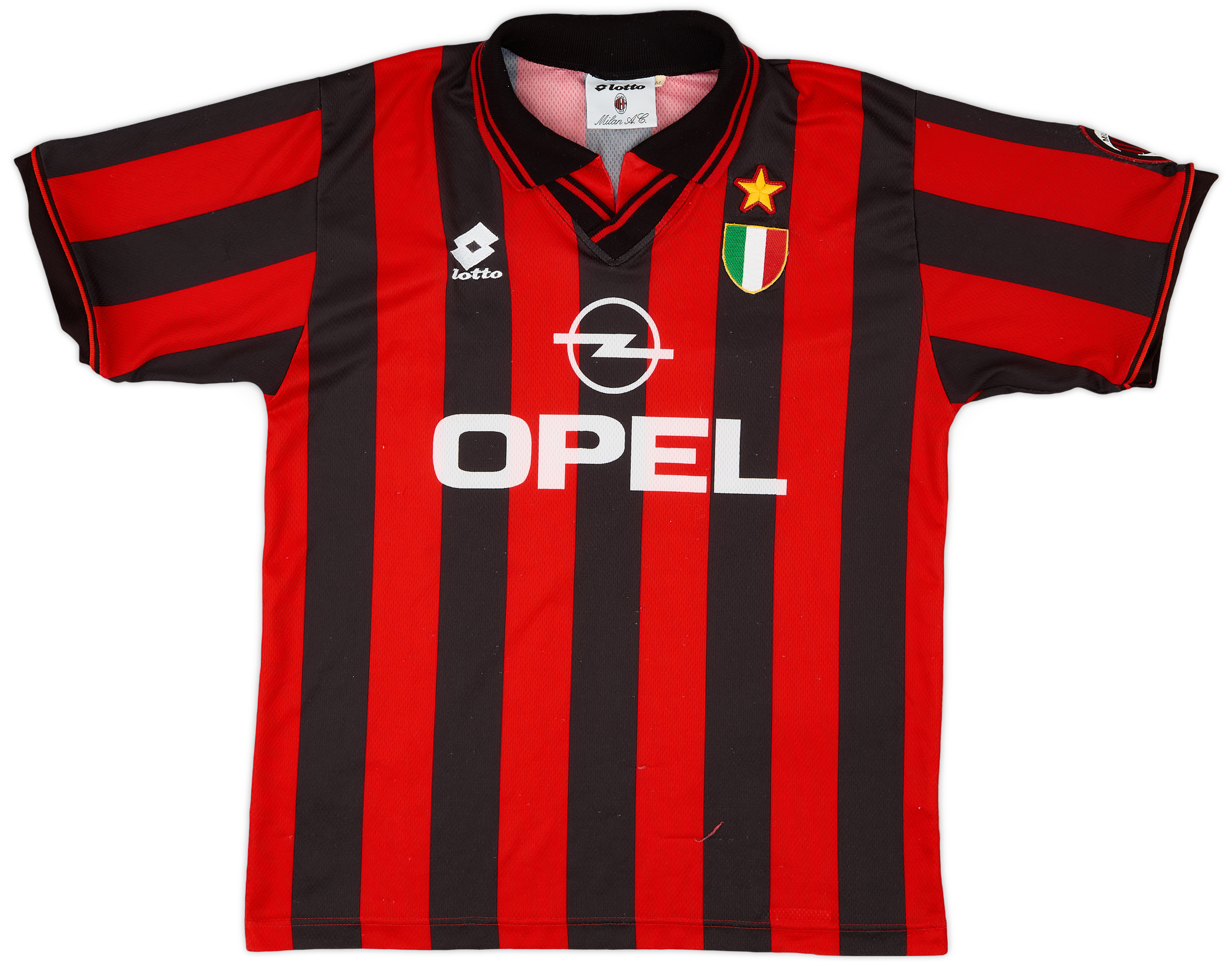 ウェア AC MILAN #18 BAGGIO AC Milan 1995/96 Home Jersey #18 Roberto Baggio Lotto XL w