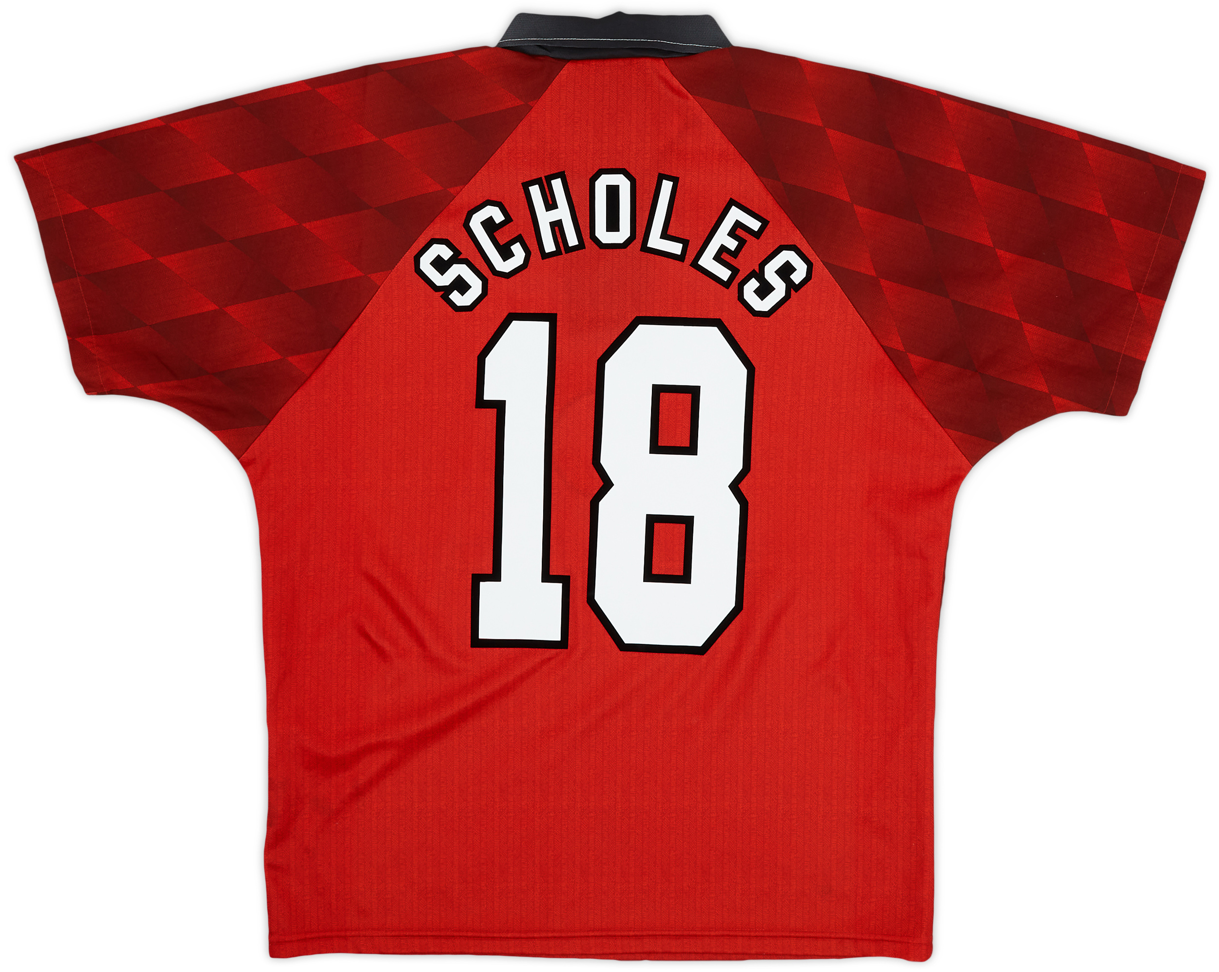 1996-98 Manchester United Home Shirt Scholes #18 - 8/10 - (M)