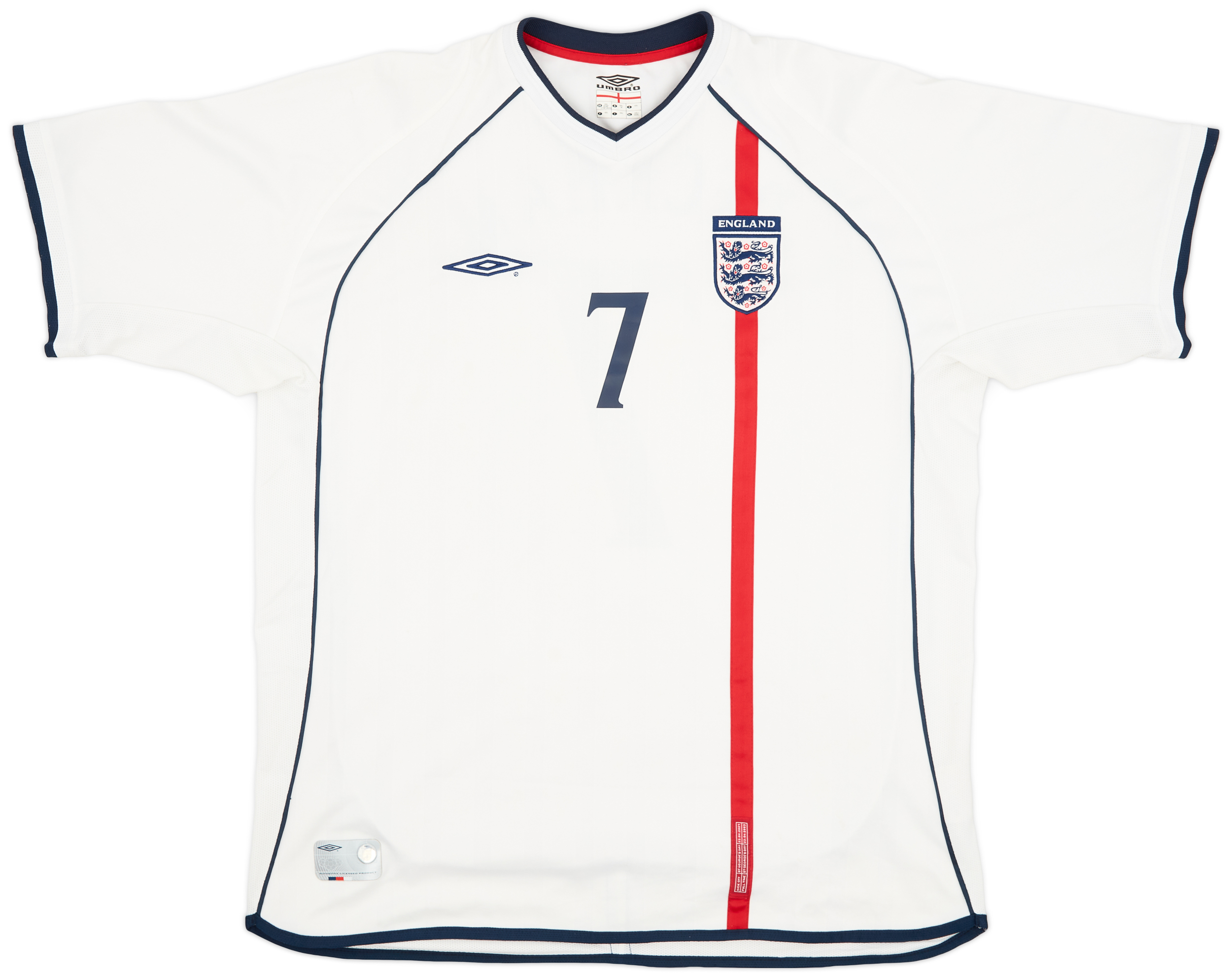 2001-03 England Home Shirt Beckham #7 - 7/10 - (XXL) 2001-03 England Home Shirt Beckham #7 - 7/10 - (XXL)