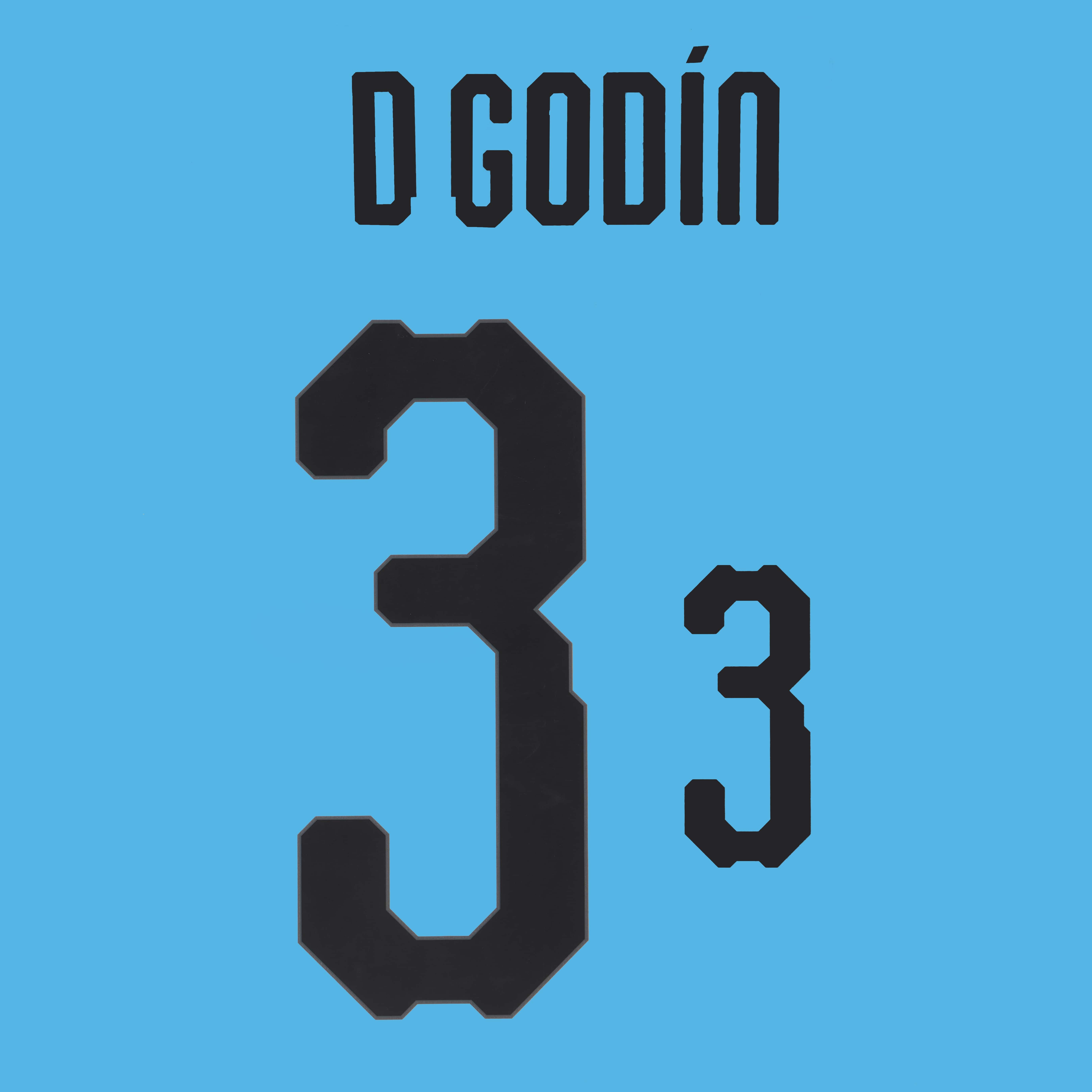 2018-20 Uruguay Home Godin #3 Name Set