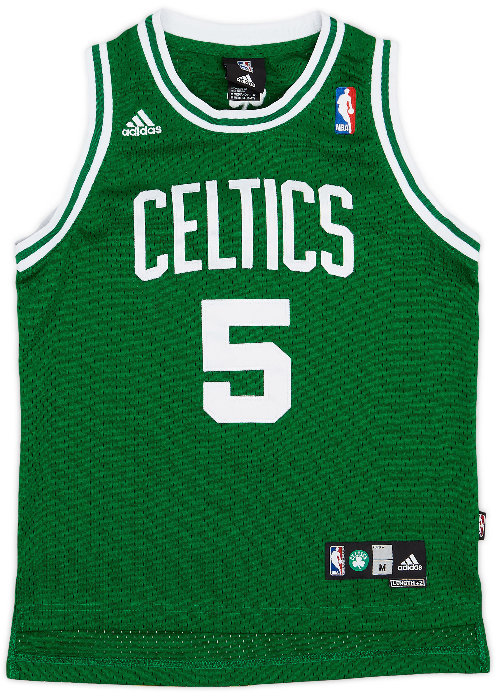 2007-10 Boston Celtics Garnett #5 adidas Swingman Away Jersey - 8/10 - (M.Boys)
