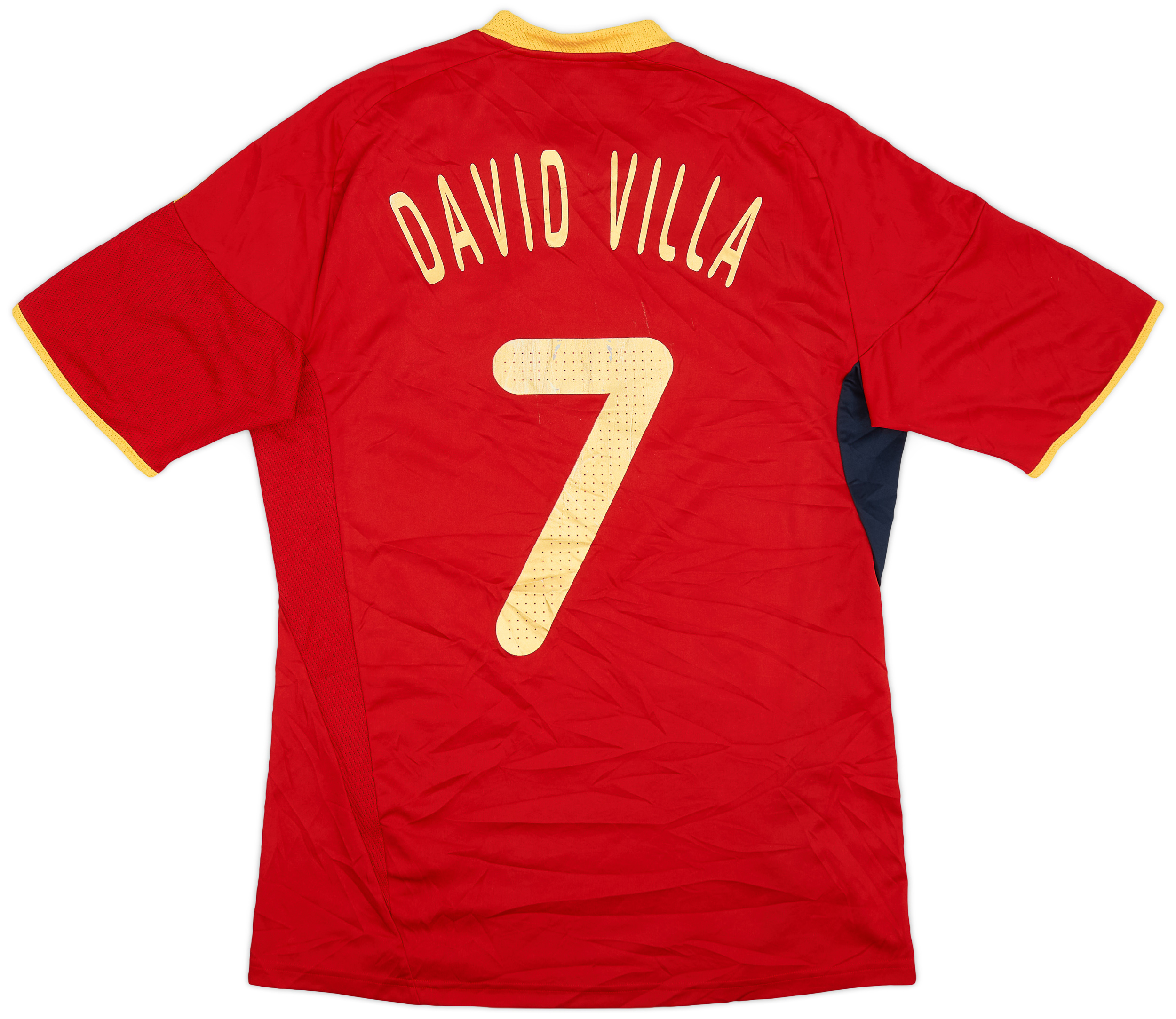 Maillot Espagne 2008/2009 Domicile #7 David Villa – Adidas Taille XL