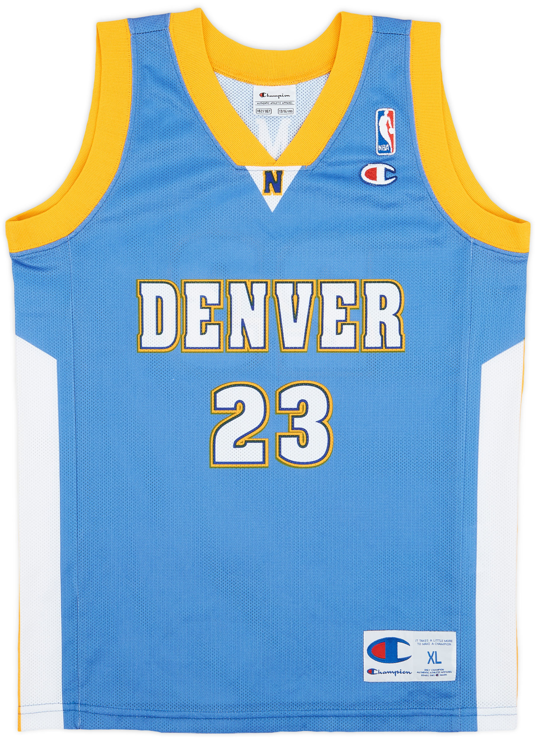2003-08 Denver Nuggets Camby #23 Champion Away Jersey - 9/10 - (XL.Boys)