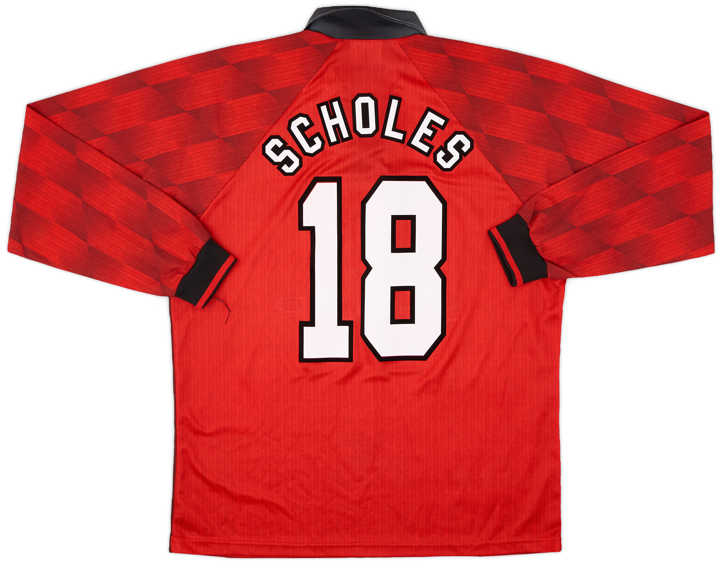 1996-98 Manchester United Home L/S Shirt Scholes #18 - 7/10