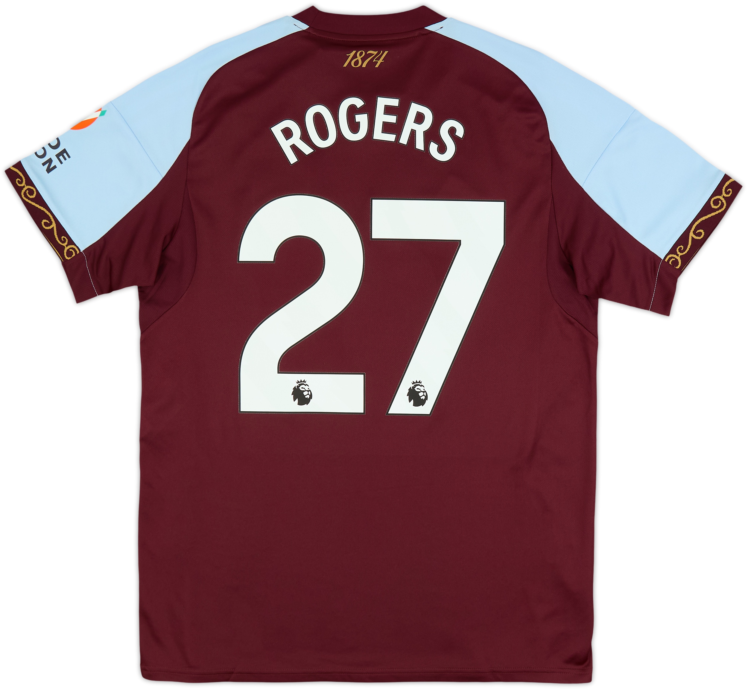 ド*】様 ASTON VILLA ROGERS 27番ジャージ 2025-26 Aston Villa Home Shirt Rogers #27