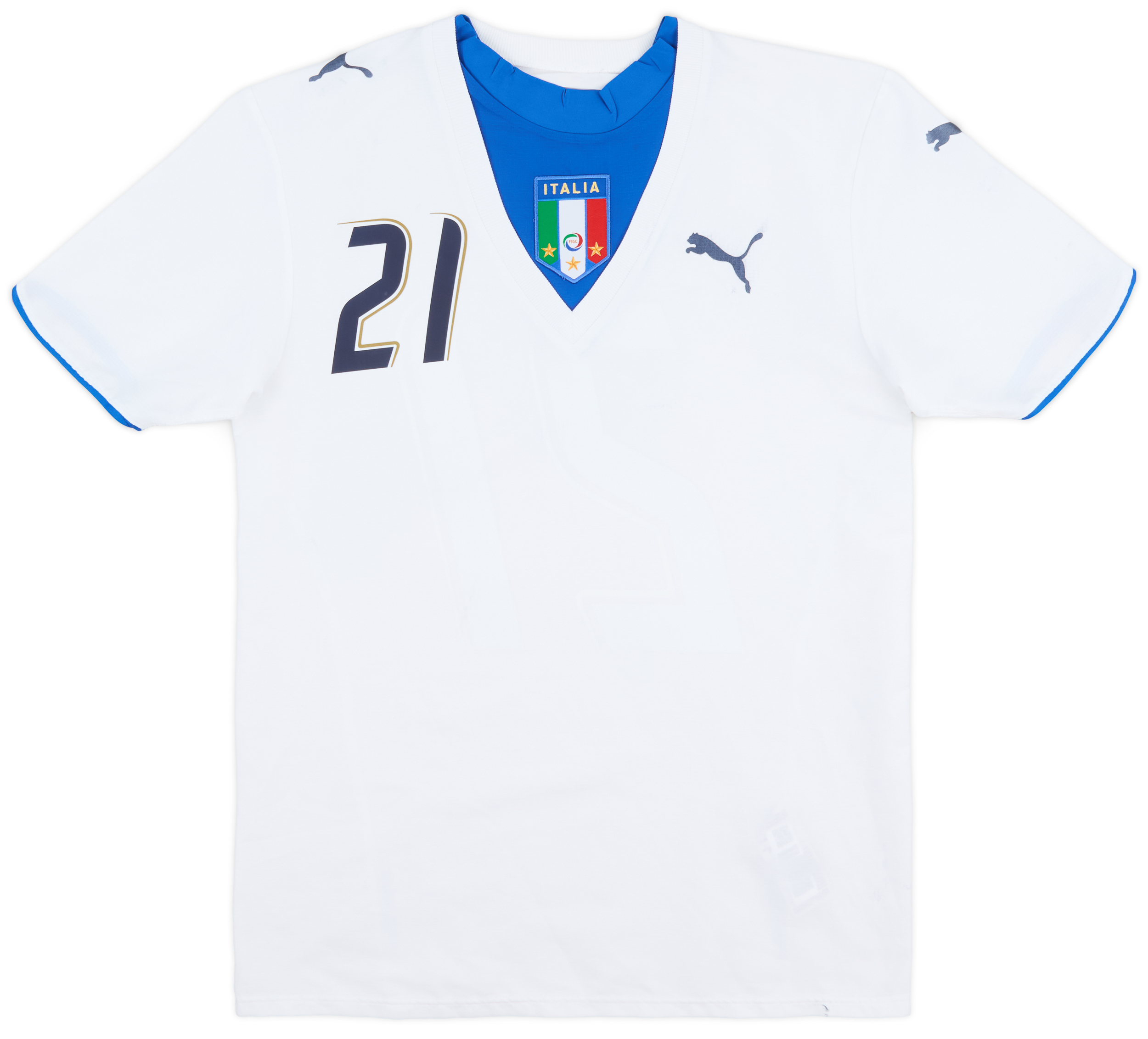イタリア代表 2006 アウェイ ユニフォーム #21 ピルロ 2006 Italy Away Shirt Pirlo #21 - 4/10 - (S)