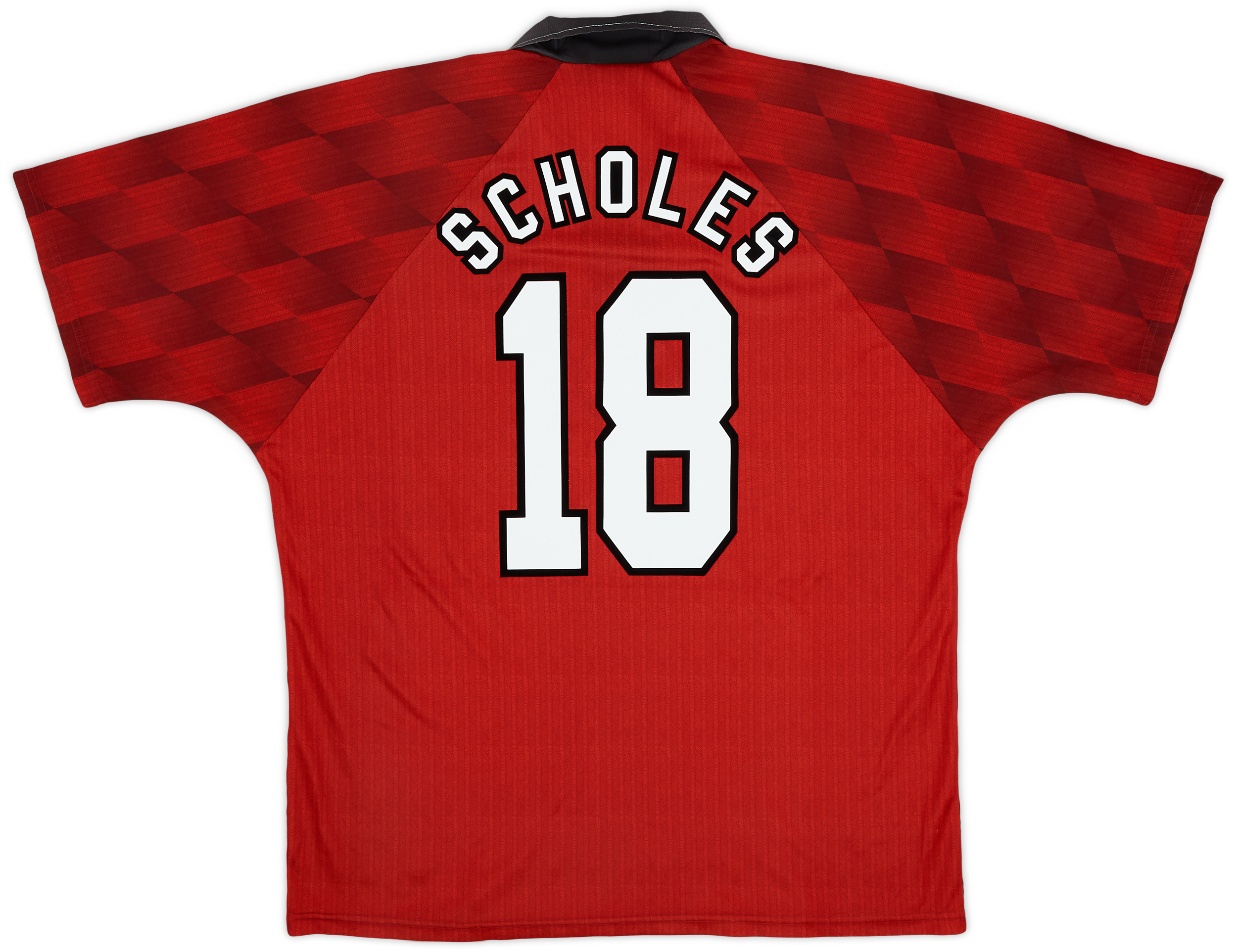 1996-98 Manchester United Home Shirt Scholes #18 - 6/10 - (XL)