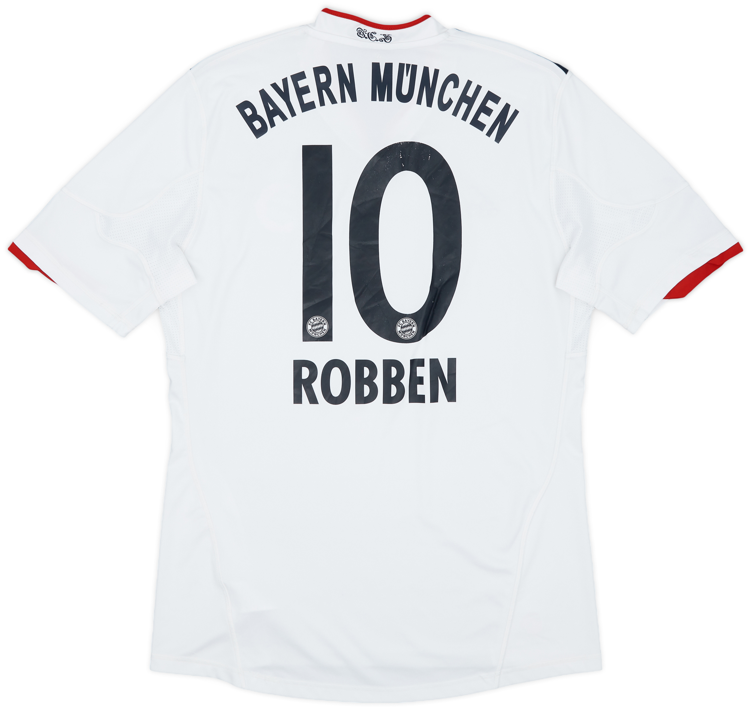 Maillot Extérieur Bayern Munich 2010/2011 – Robben #10 – Adidas XXL Blanc