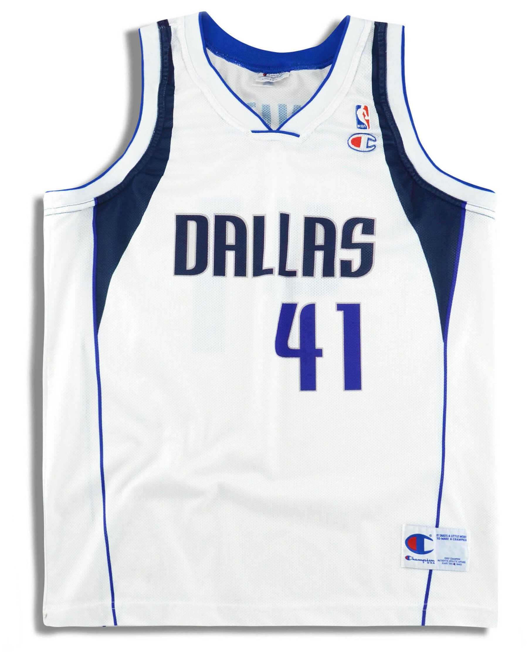 2001-10 Dallas Mavericks Nowitzki #41 Champion Jersey (Home) XXL