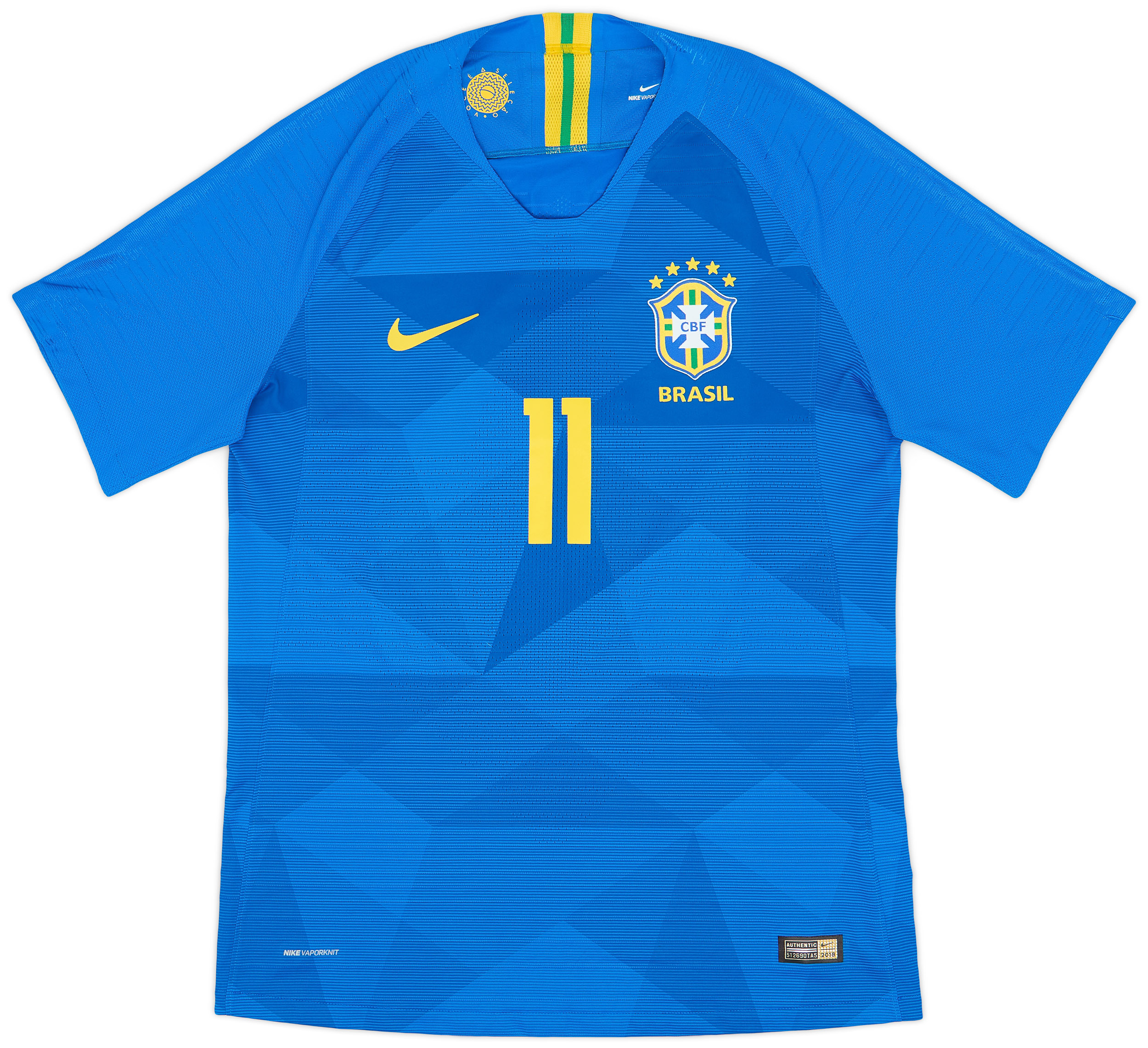 2018 19 Brazil Authentic Vaporknit Away Shirt P. Coutinho 11 9 10 M