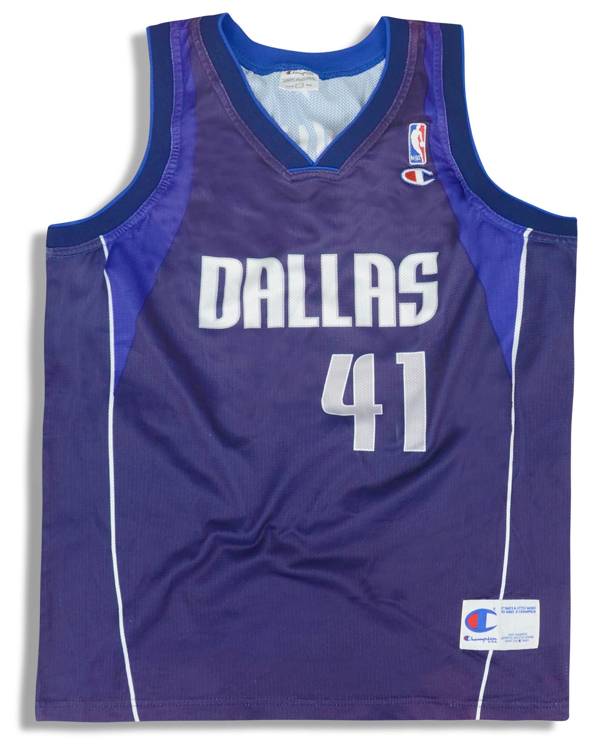 2001-10 Dallas Mavericks Nowitzki #41 Champion Jersey (Away) XXL
