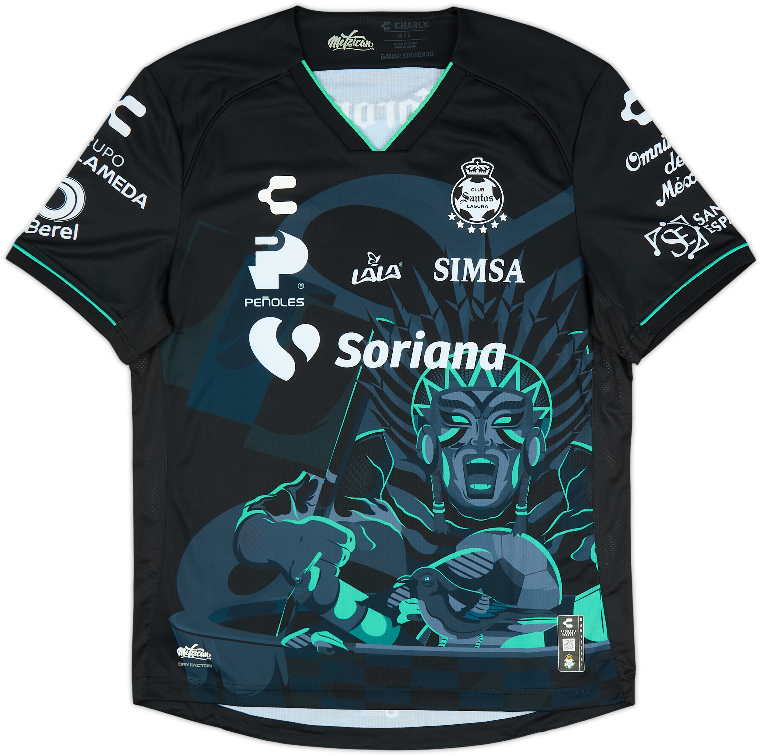 Santos Laguna ボーダー　キッズ　シャツ 5020179173104-