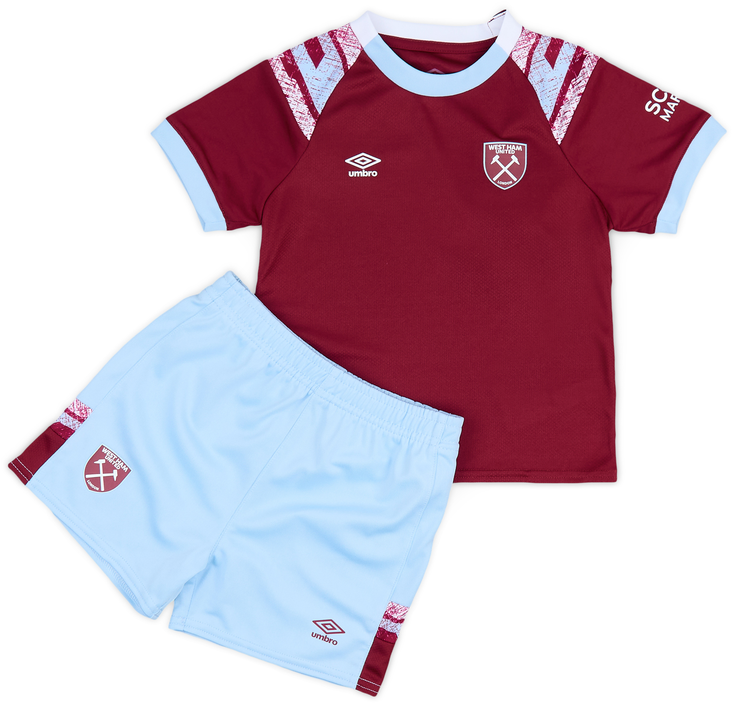 2022-23 West Ham Home Shirt & Shorts Kit (BABY)