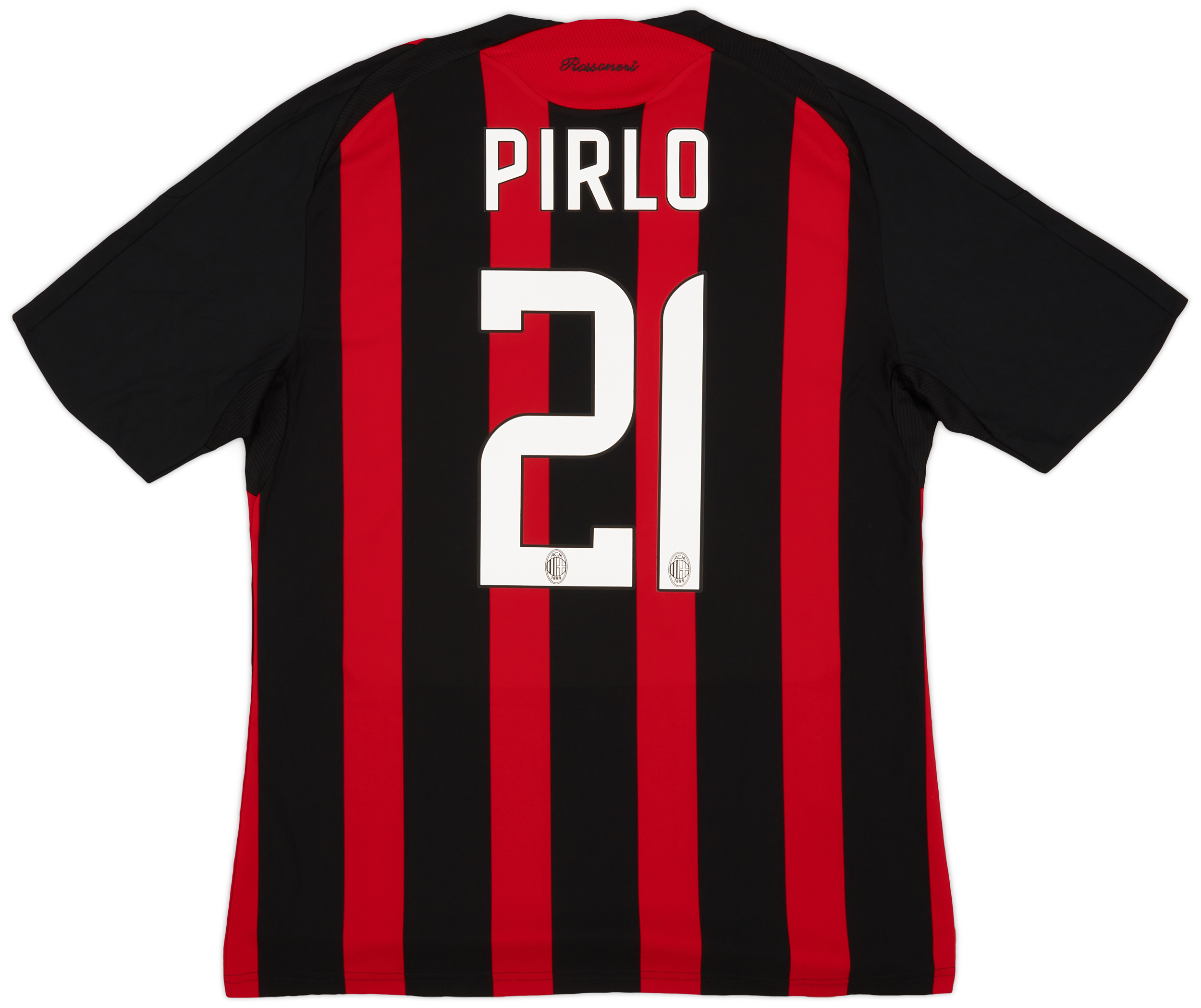 正規品　JUVENTUS PIRLO 21 ACミラン 2008-09 AC Milan Home Shirt Pirlo #21 - 6/10 - (L)