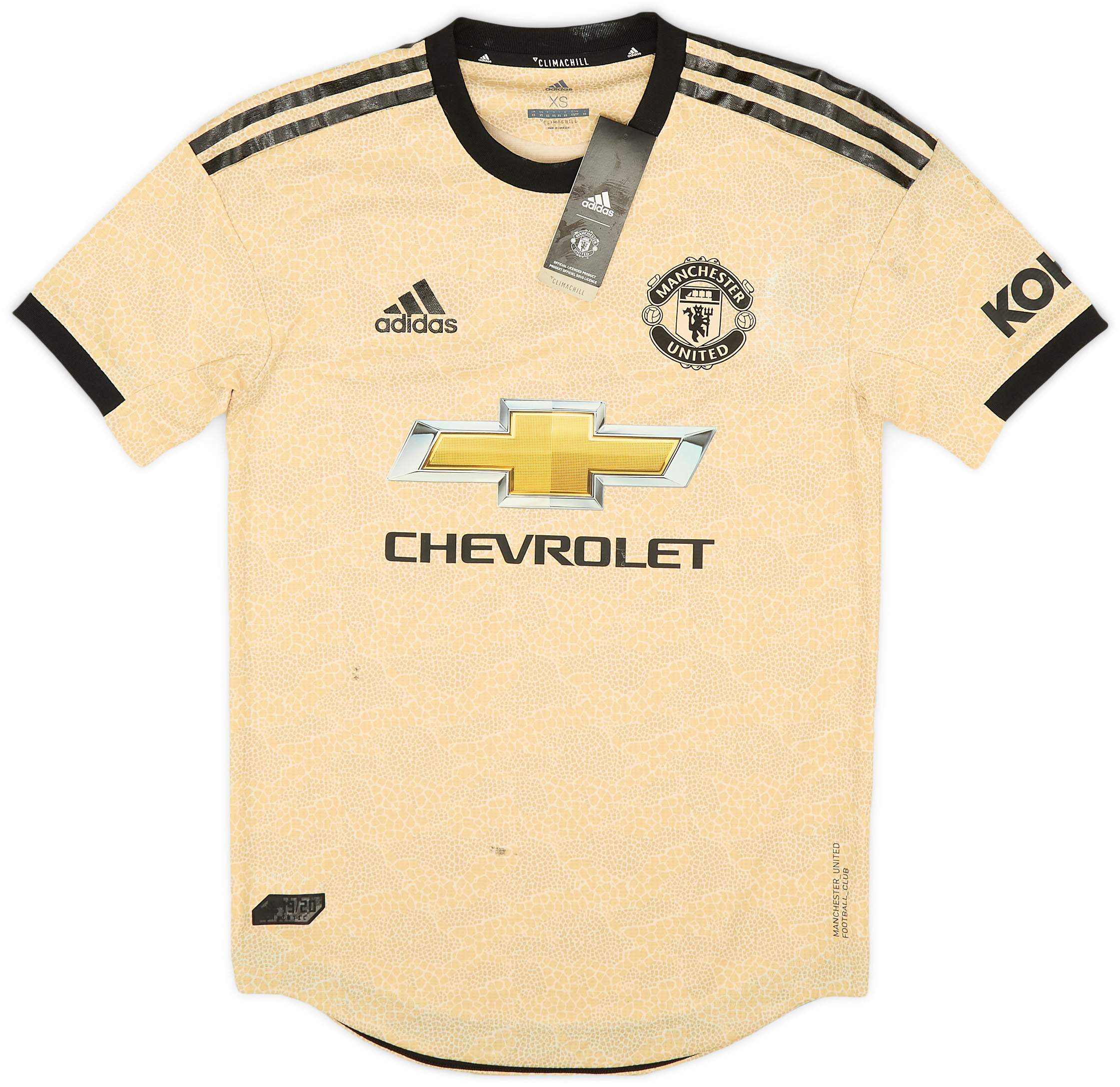 Adidas Gold Man Utd Kit 2019-20 Manchester United Authentic Away