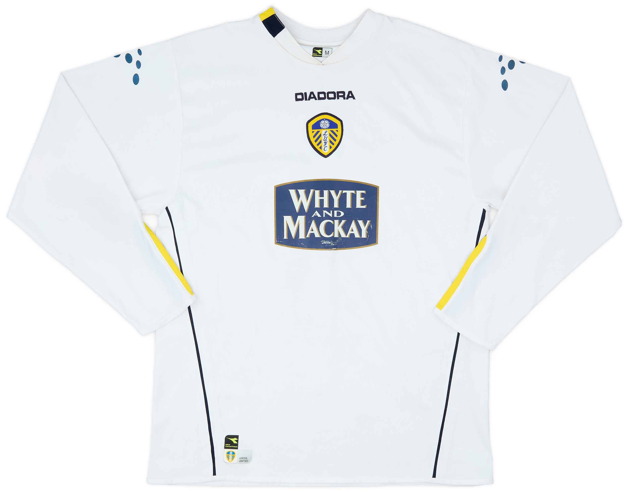 Maillot Extérieur Leeds United 2004/05 Diadora – Longues Manches – Taille L – Bleu – Édition Collector