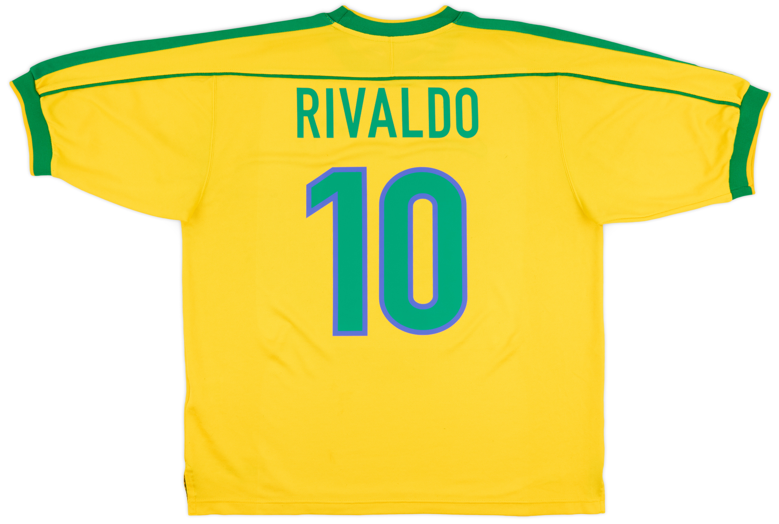 1998-00 Brazil Home Shirt Rivaldo #10 - 8/10 - (XL)