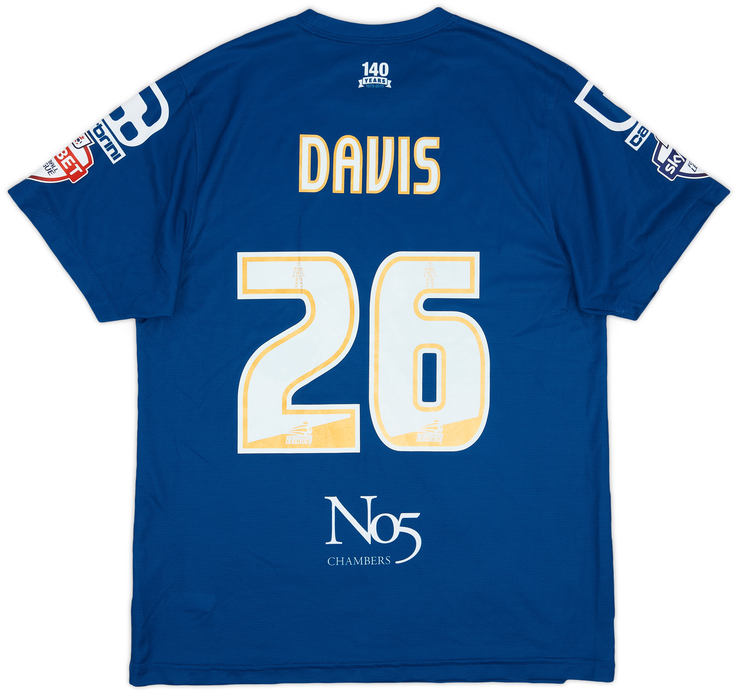 2015-16 Birmingham Match Issue Home Shirt Davis #26
