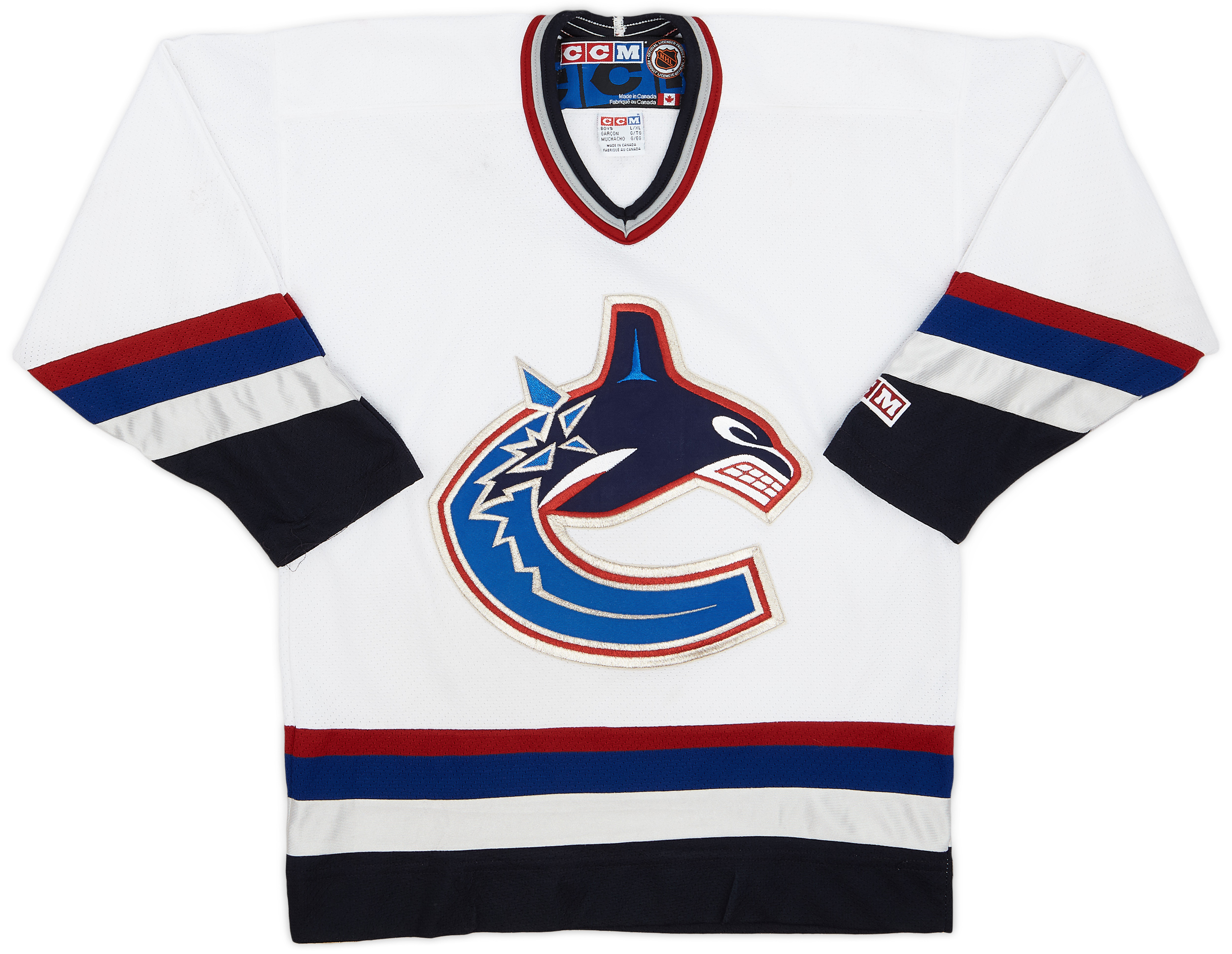 1998-00 Vancouver Canucks CCM Home Jersey - 7/10 - (XL.Boys)