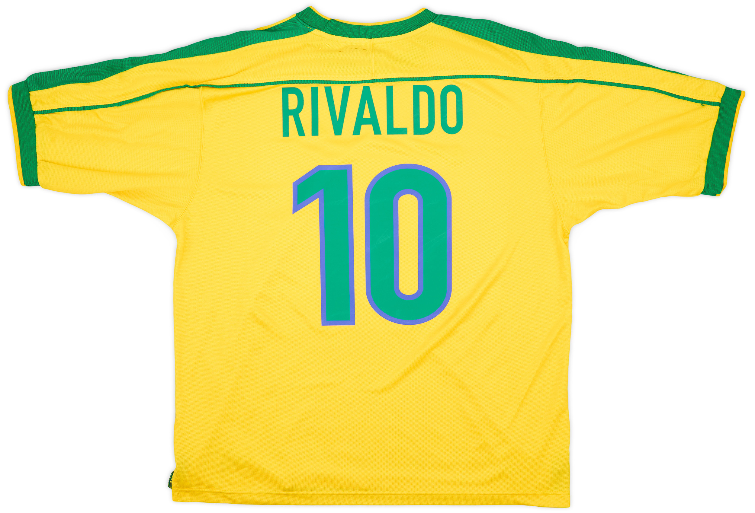 1998-00 Brazil Home Shirt Rivaldo #10 - 7/10 - (XL)