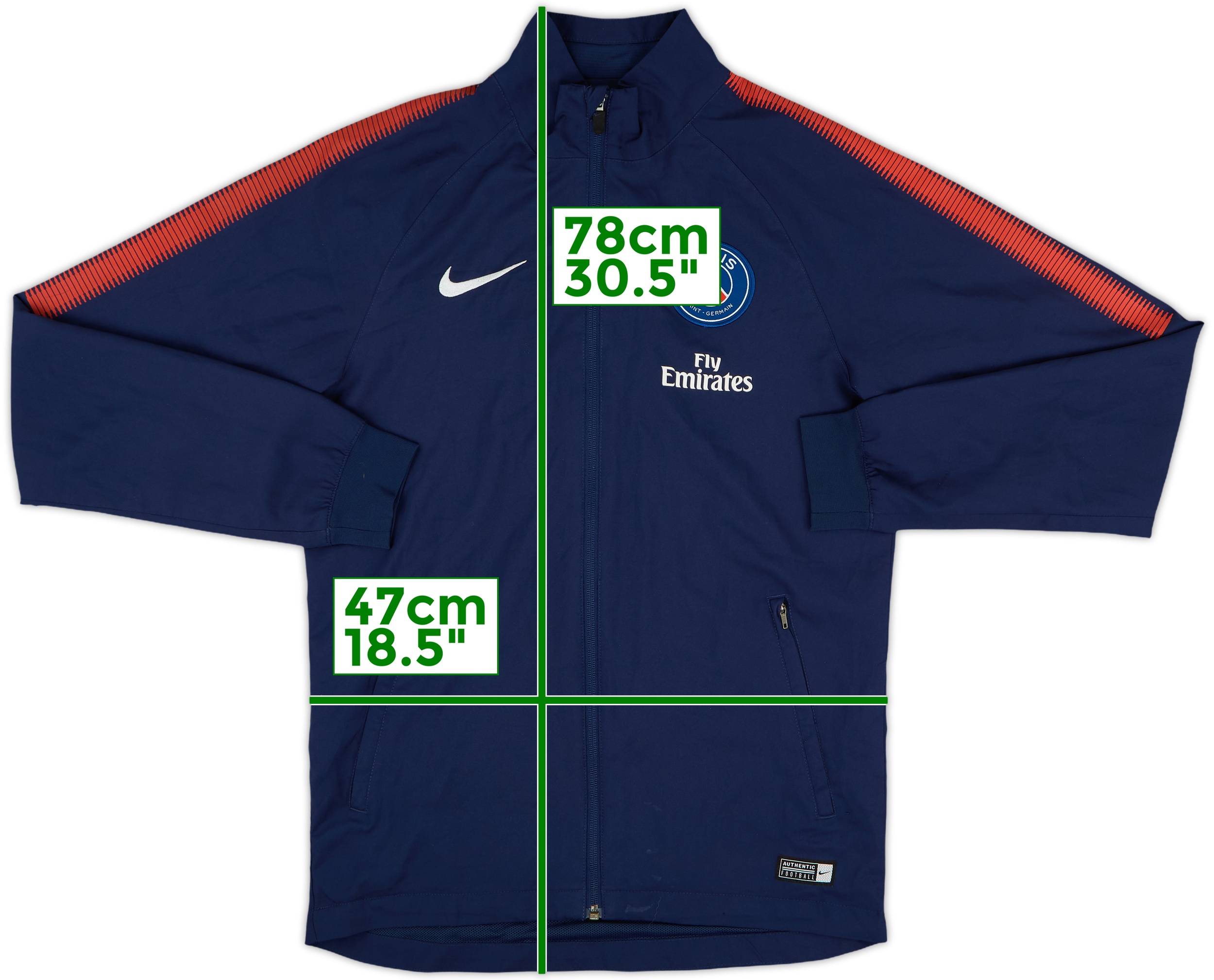 2017-18 Paris Saint-Germain Nike 1/4 Zip Track Jacket - 8/10